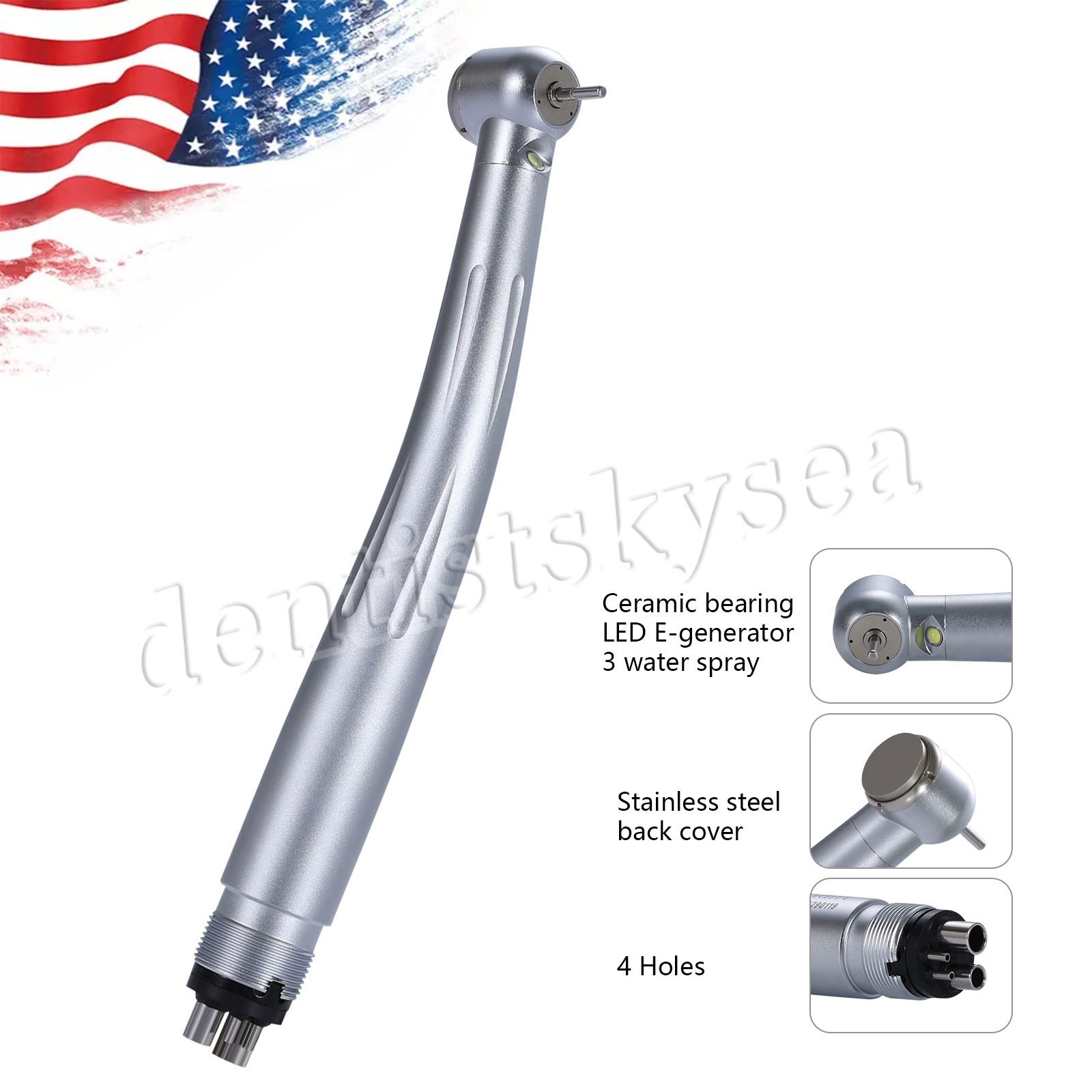 SANDENT Fiber Optic LED E-generator high speed handpiece Turbine 4Holes SDM