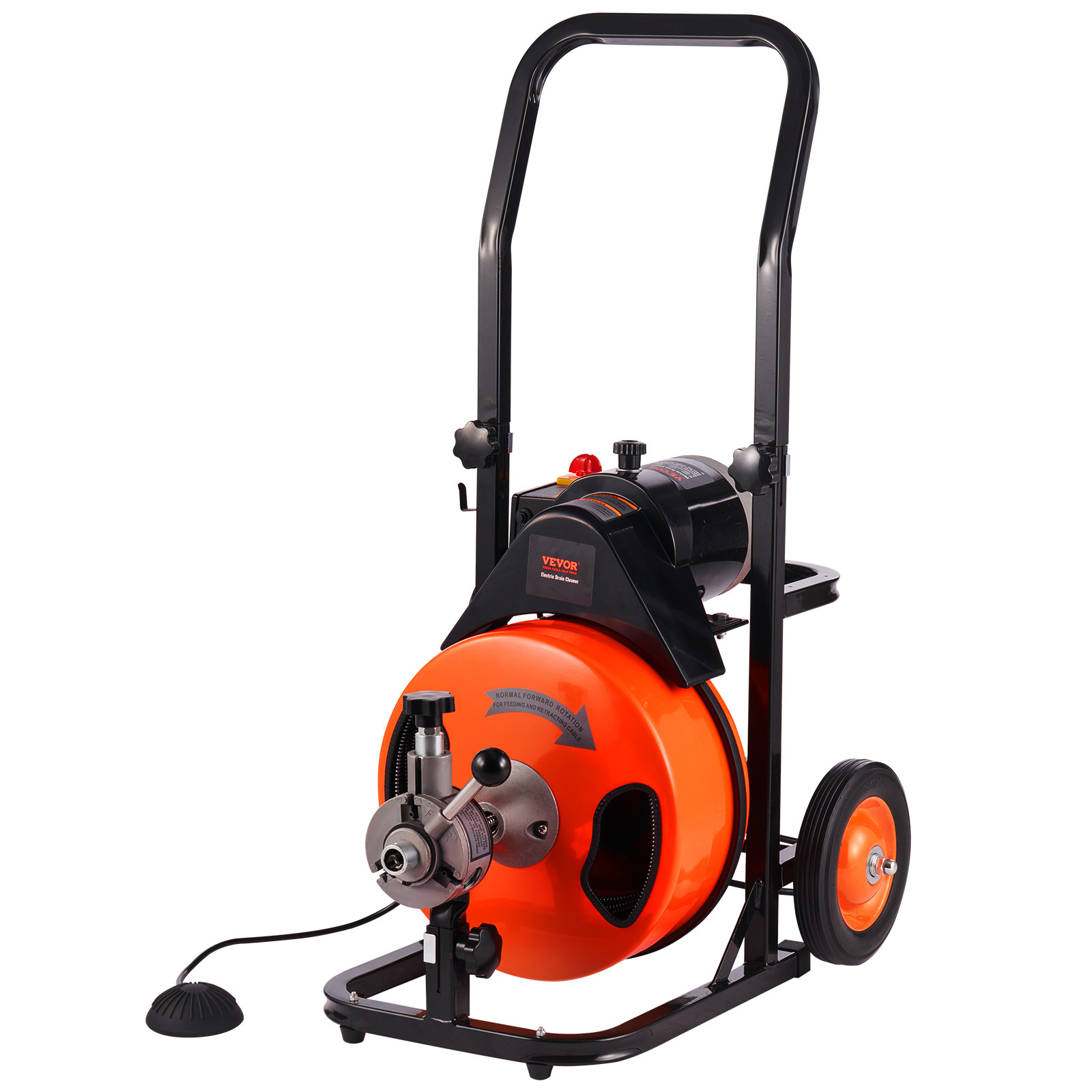 VEVOR Drain Cleaner Machine Electric Drain Auger 75 FT x 3/8 In Auto Feed