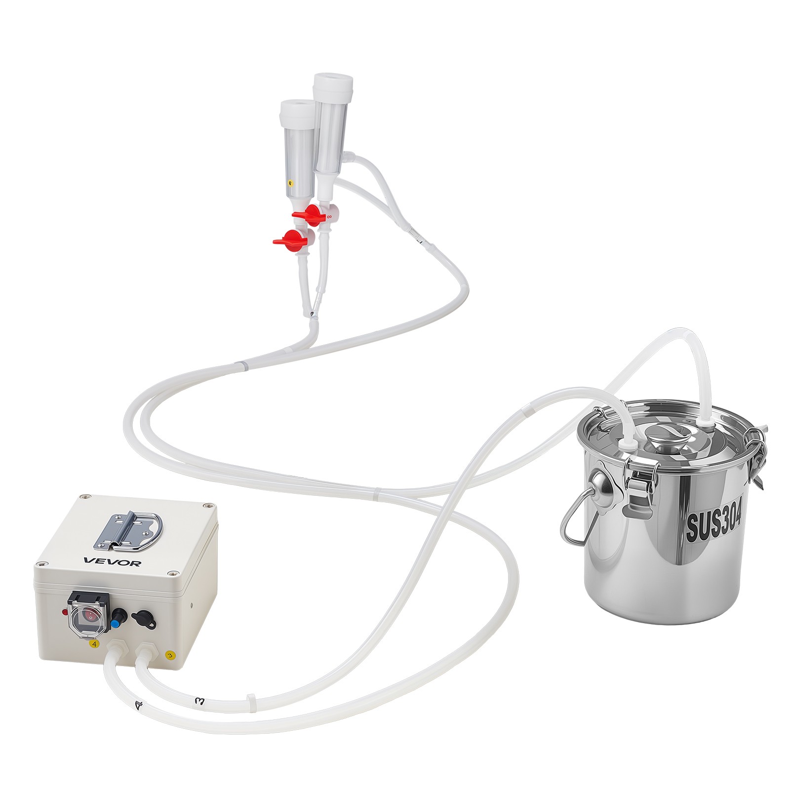 VEVOR Goat Milking Machine Goat Milker 0.8 Gal / 3 L Bucket Battery for Goats
