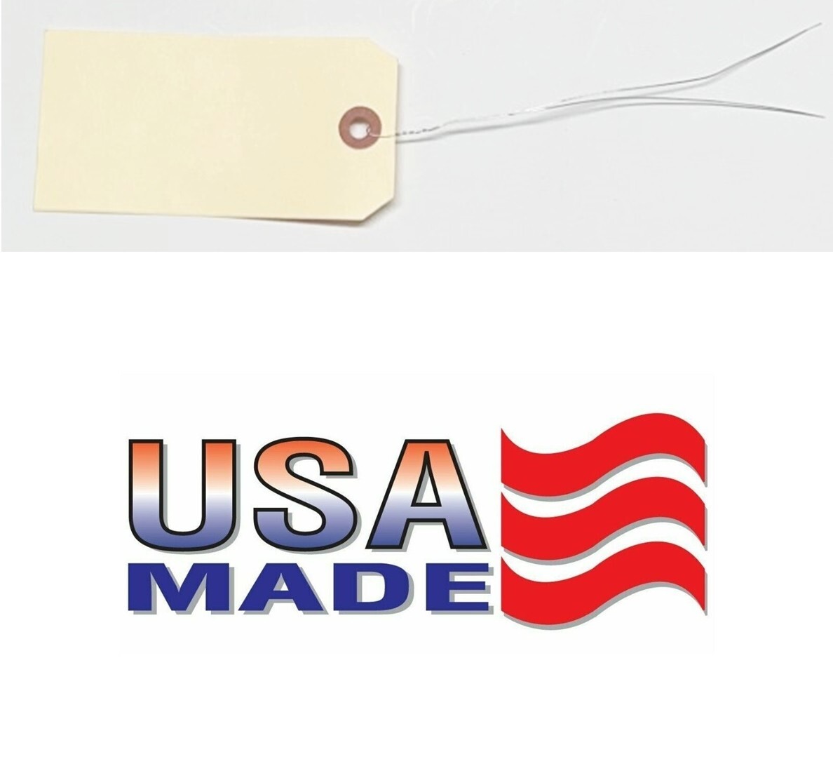 100 Pack 4 3/4″ x 2 3/8″ Size 5 Manila Inventory Pre Wired Hang Tags with Wire