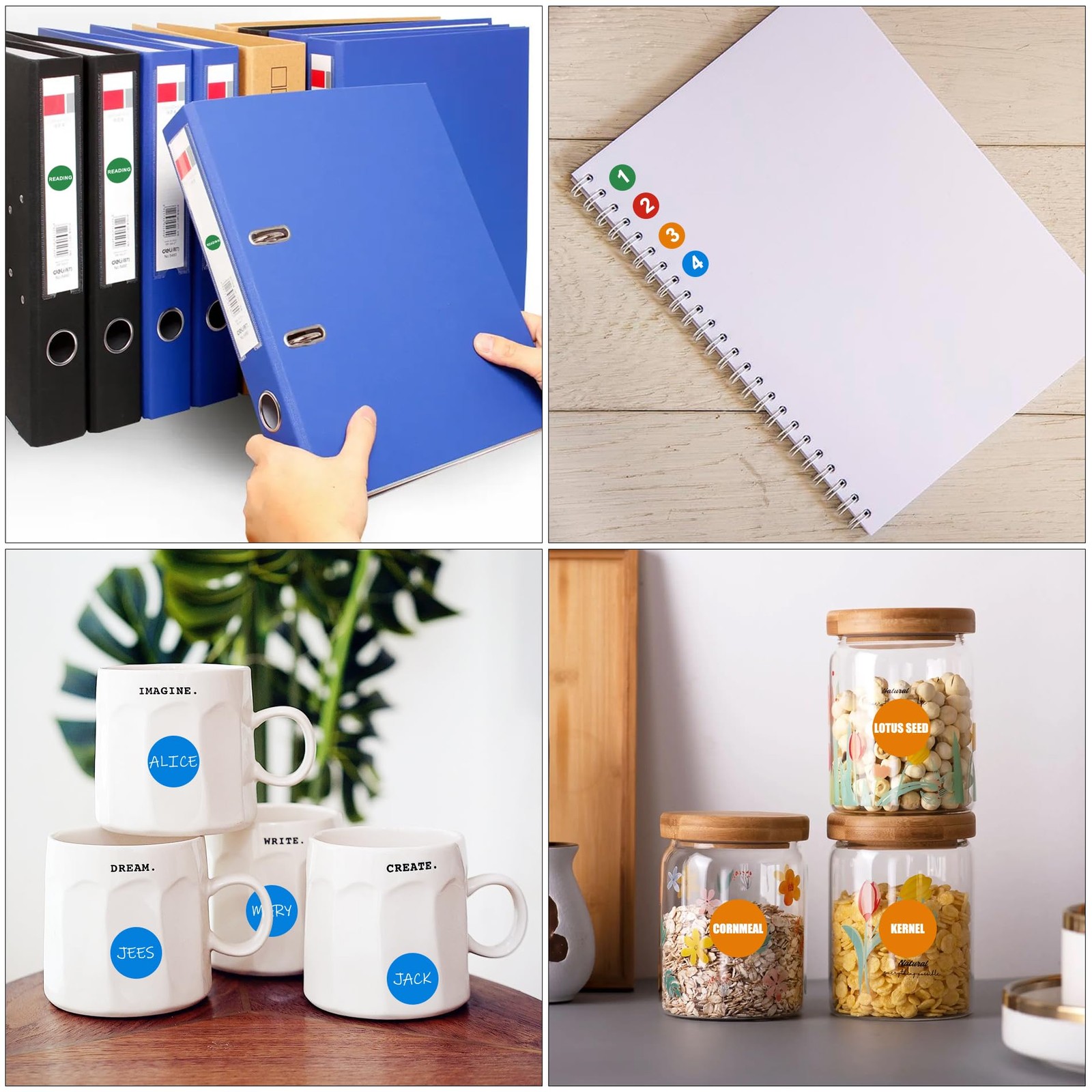 500 Labels Per Roll, 7 Colors Dot Stickers, 3/4 Inch Round Labels