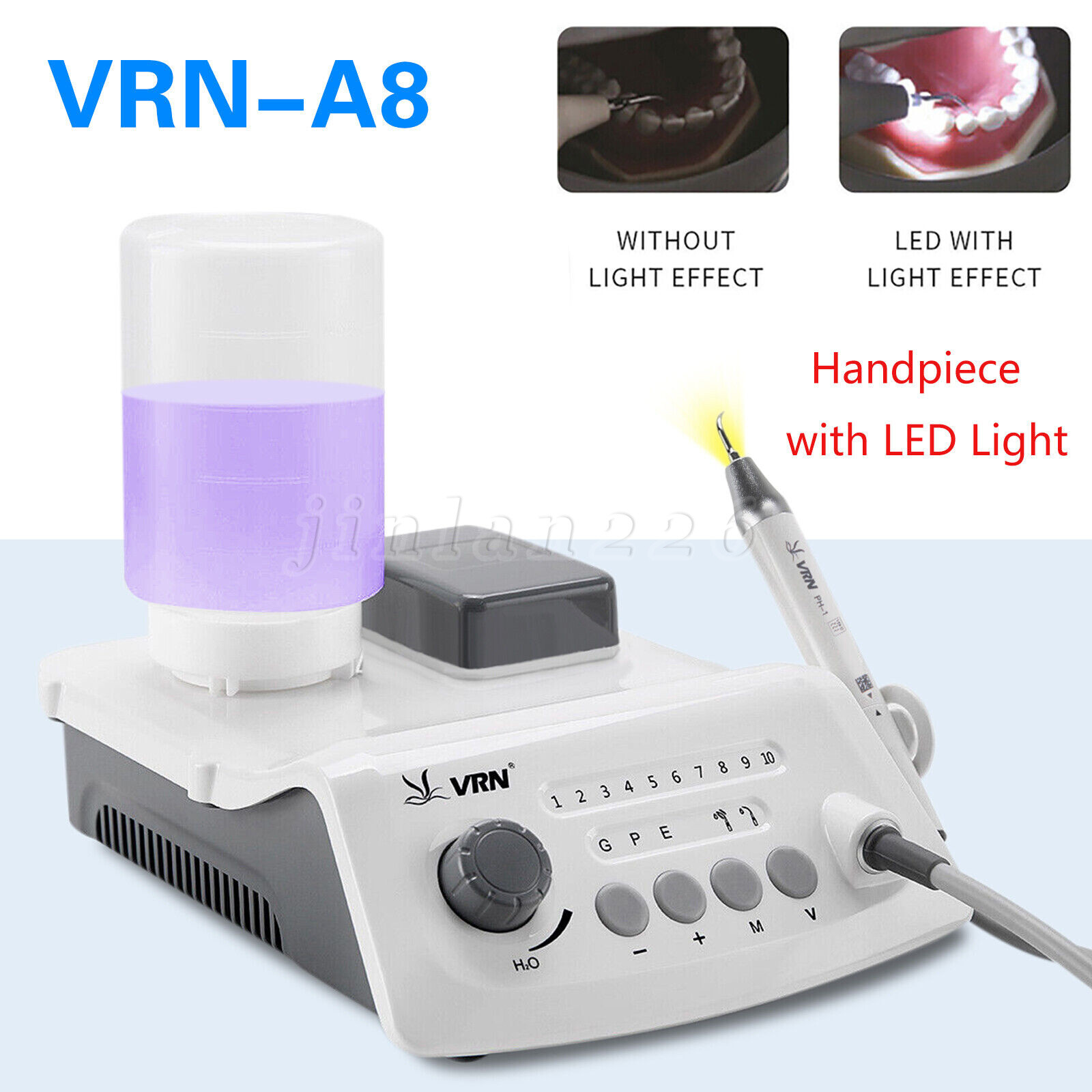 Dental LED Ultrasonic Piezo Scaler Self-Water Bottle Fit EMS /1-5x LED Handpiece