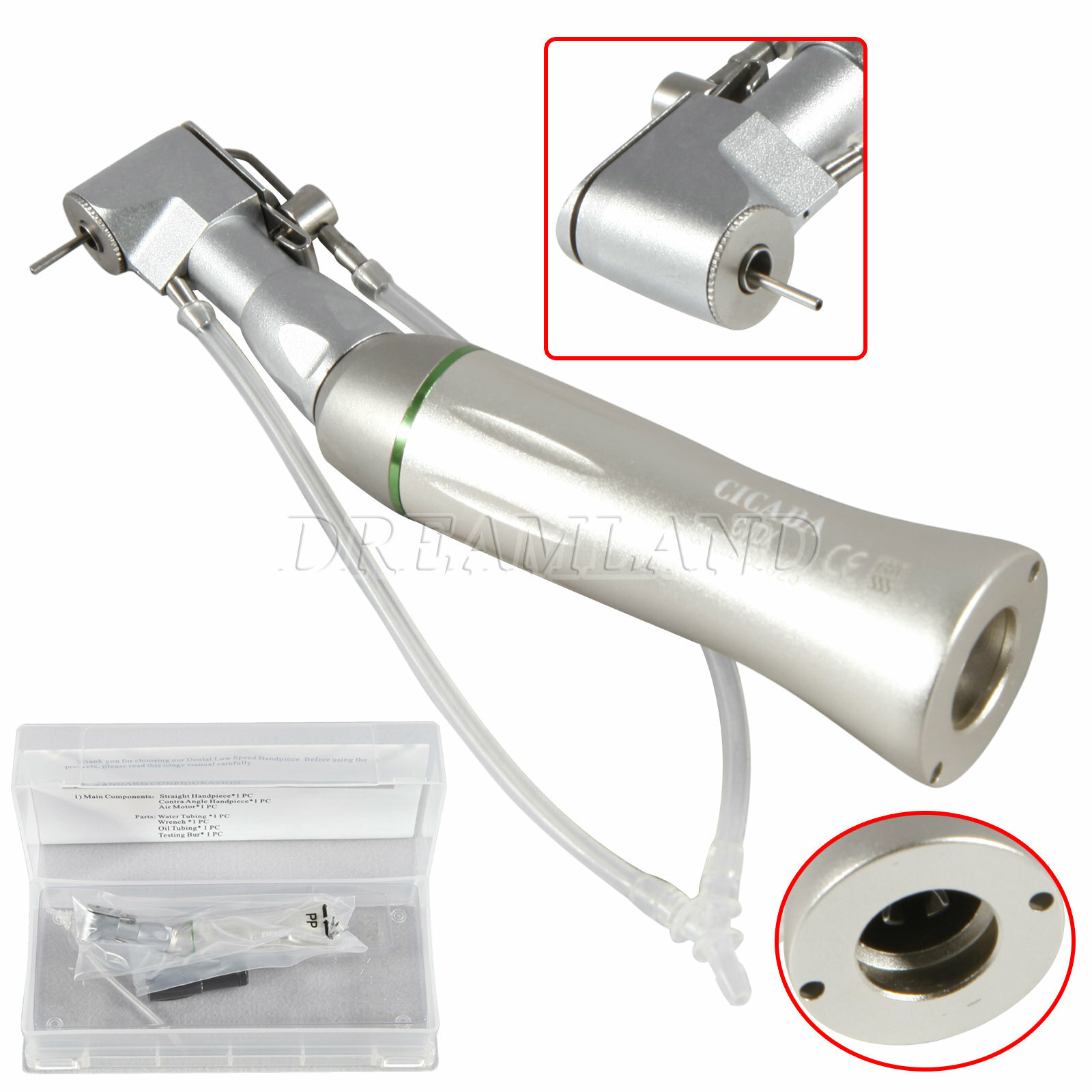 Dental 20:1 Reduction Implant Contra Angle Push button / Latch Handpiece Fit NSK