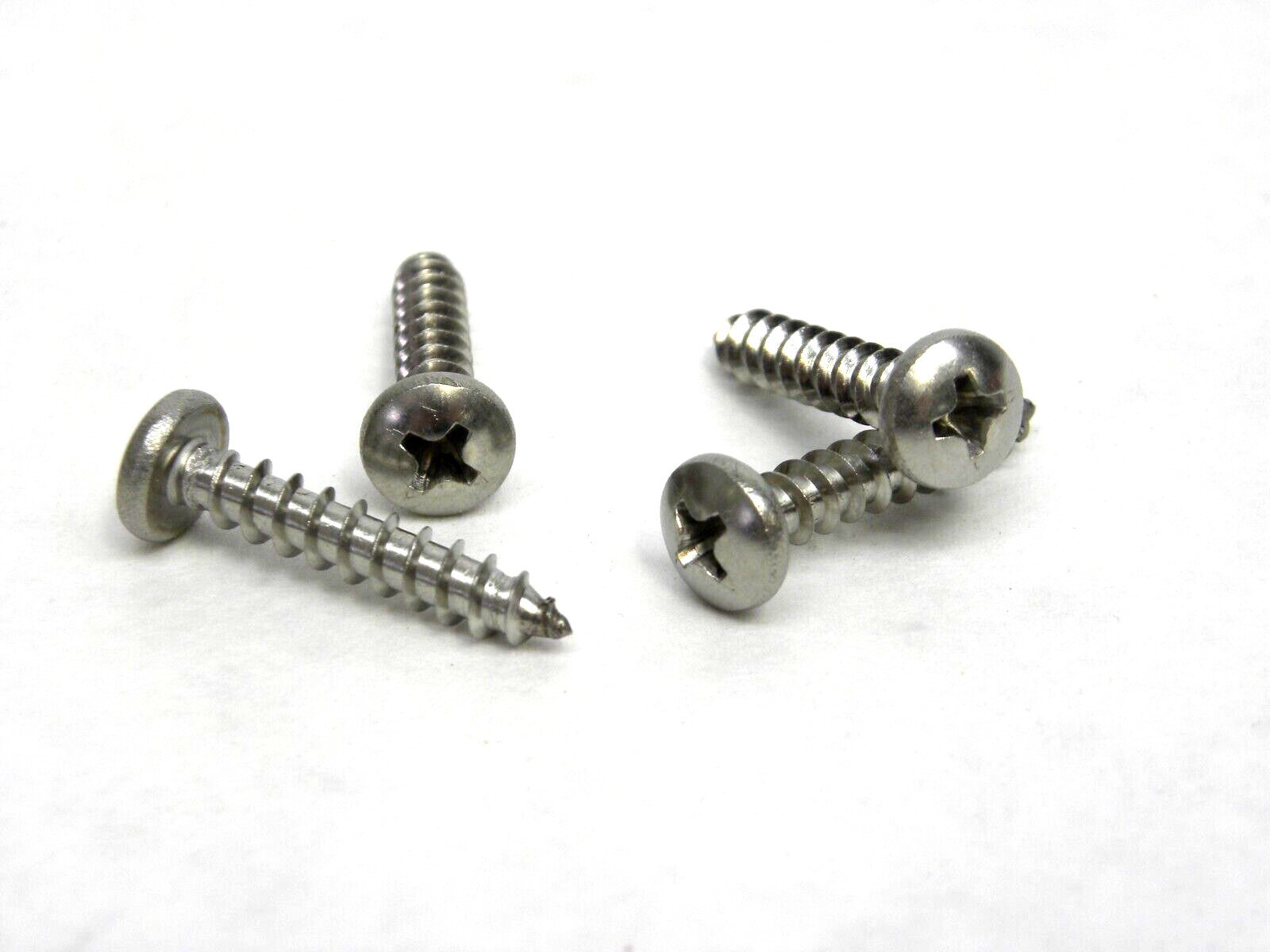 100 Pack – #10 x 1″ Stainless Steel Phillips Pan Head Wood Screws / Sheet Metal