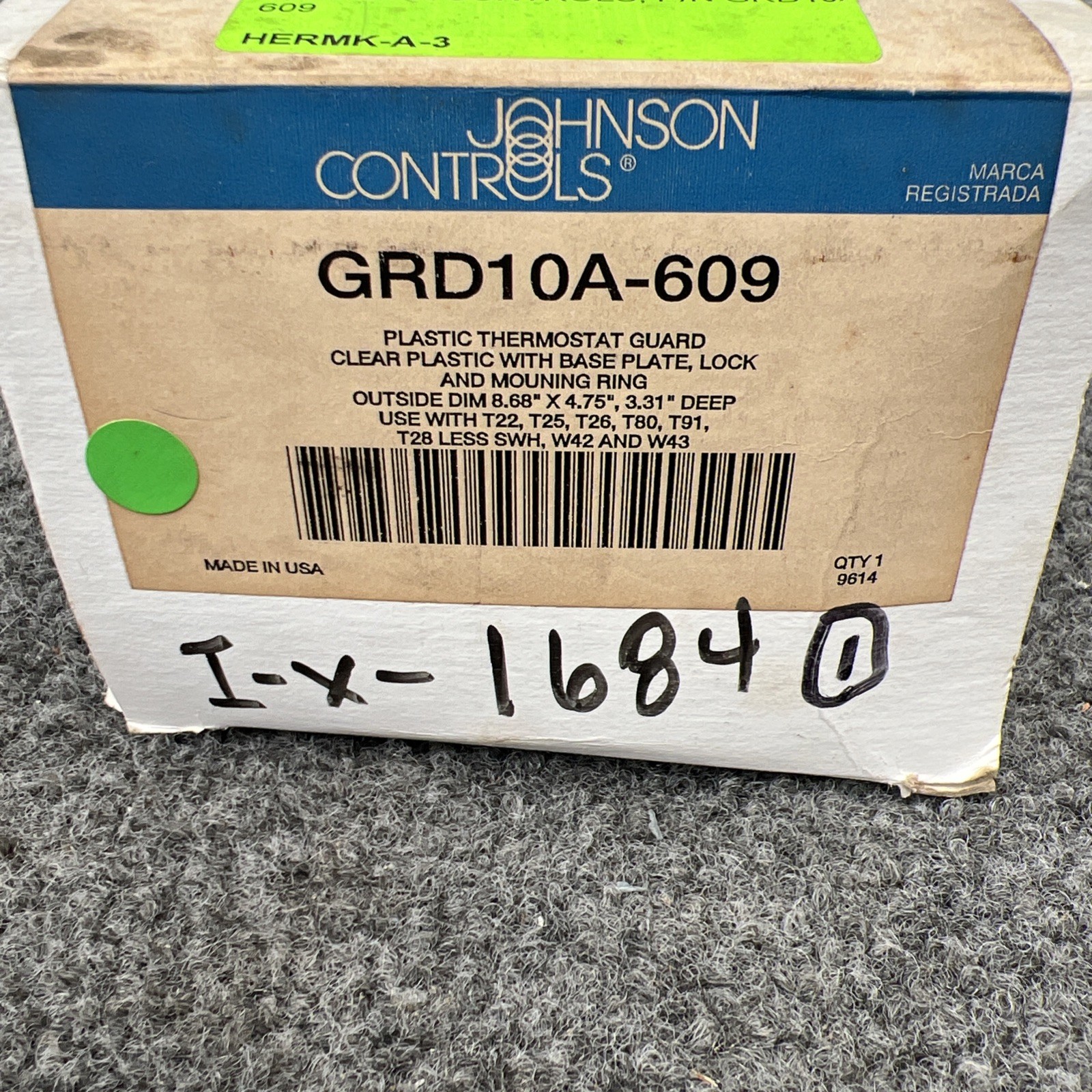 Johnson Controls GRD10A-609 G Series Thermostat Guard New Other
