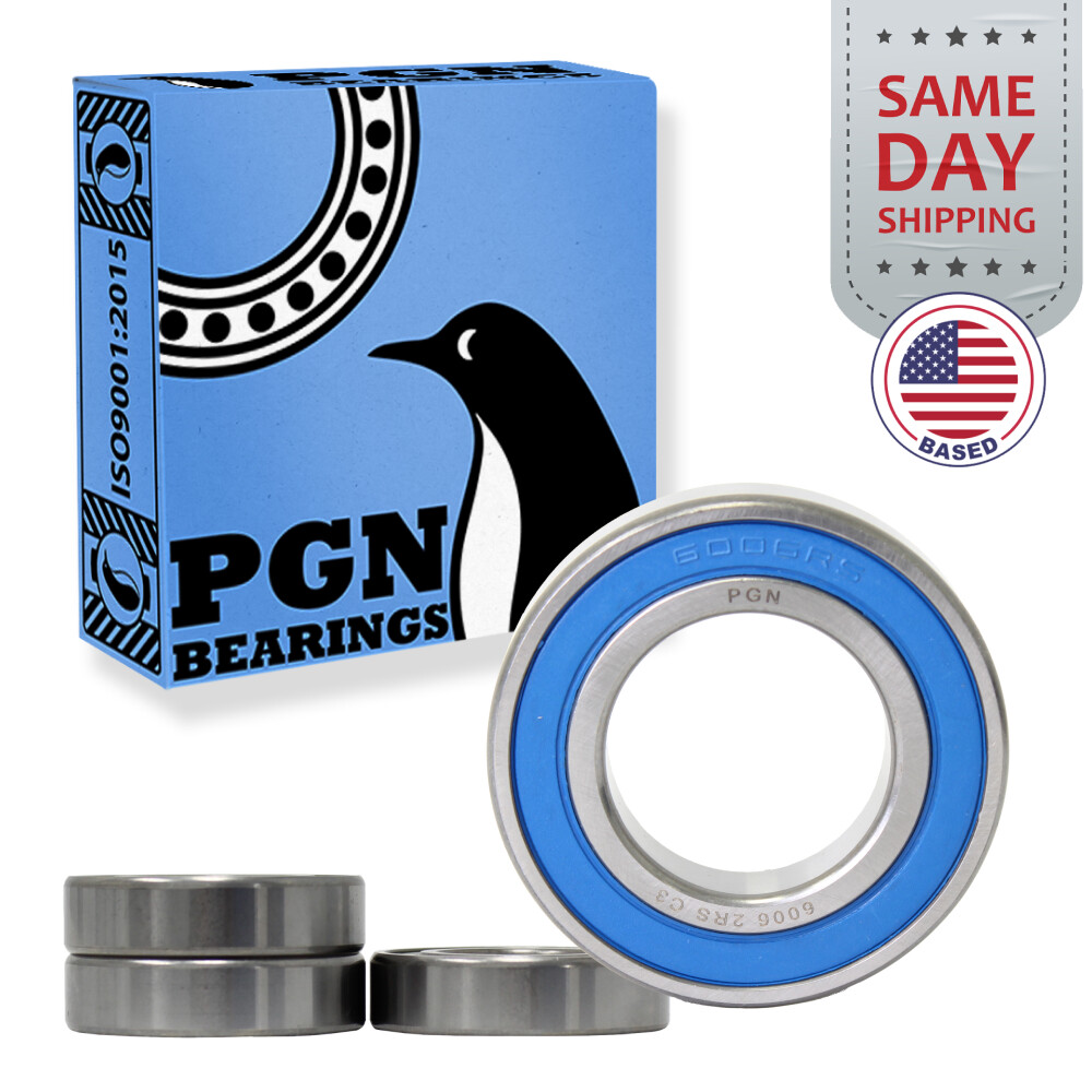 (4) 6006-2RS Premium Rubber Seal Ball Bearing C3 EMQ, 30x55x13, 6006 2RS 6006rs