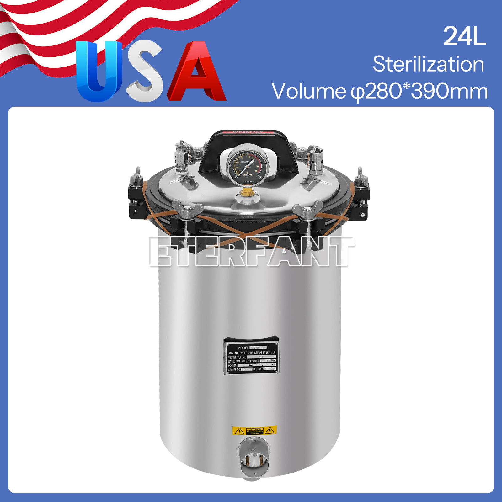 ETERFANT 24L Dental Pressure Steam Sterilizer Medical Autoclave Sterilizer