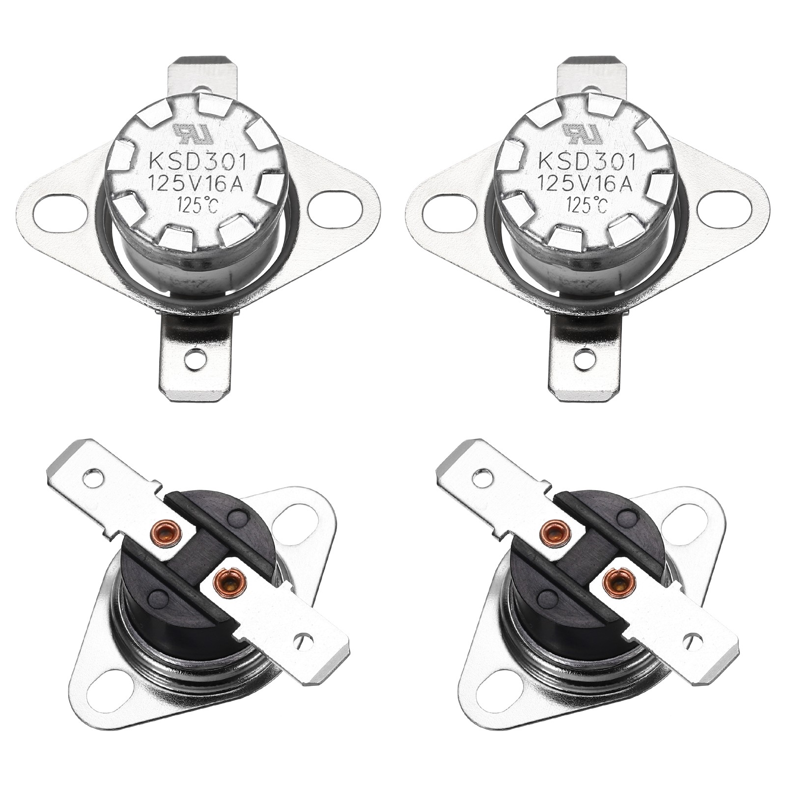 4 Pcs Thermal Switch KSD301 125°C/257°F NC for Bakelite