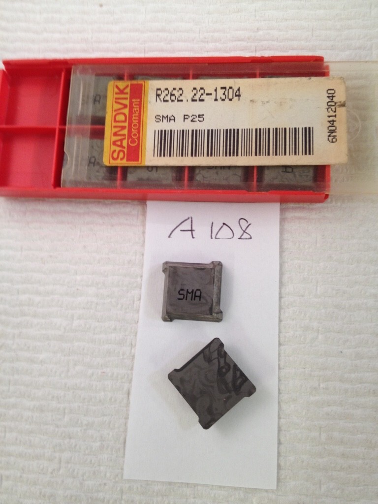 10 NEW SANDVIK R262.22-1304 CARBIDE INSERTS GRADE: SMA FACTORY PACK {A108}
