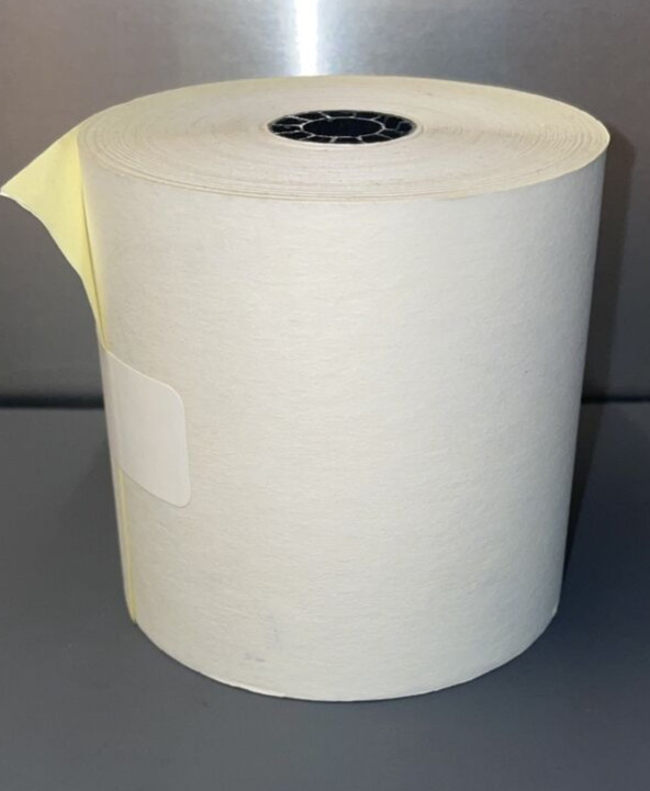 BPA Free 3″ x 100′ 2-Ply White/Canary Carbonless Point of Sale Paper Roll