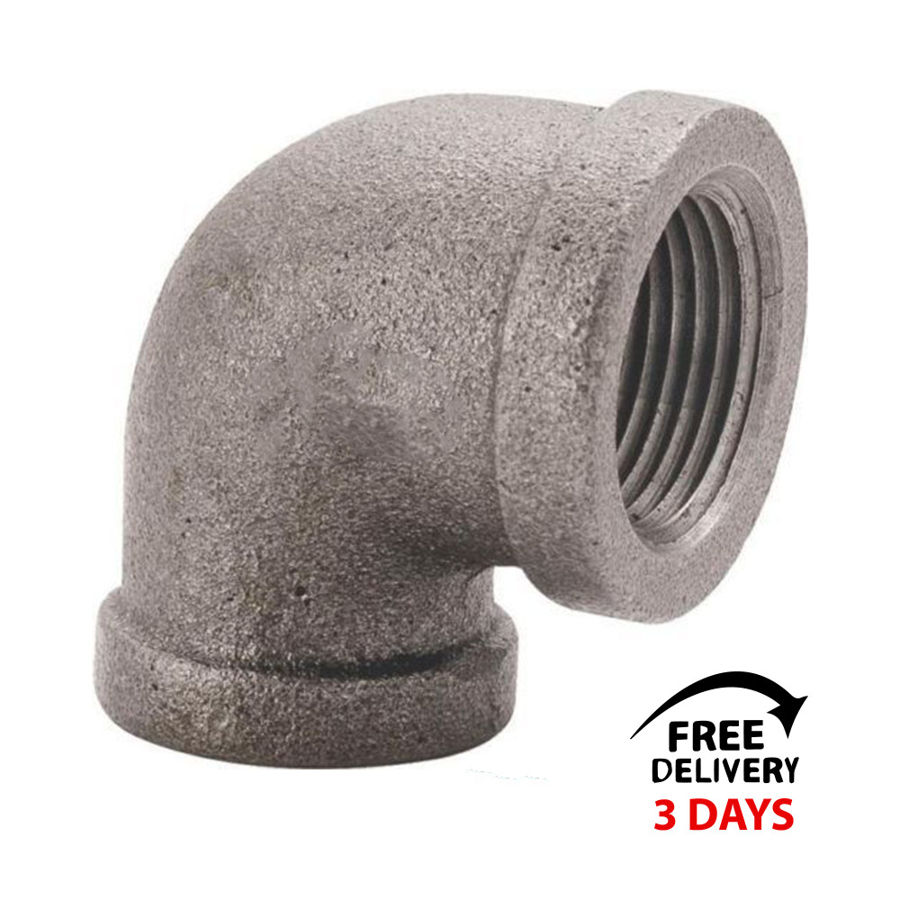 3/4″ BLACK MALLEABLE IRON PIPE THREADED 90°ELBOW FITTINGS PLUMBING LOT OF(12)