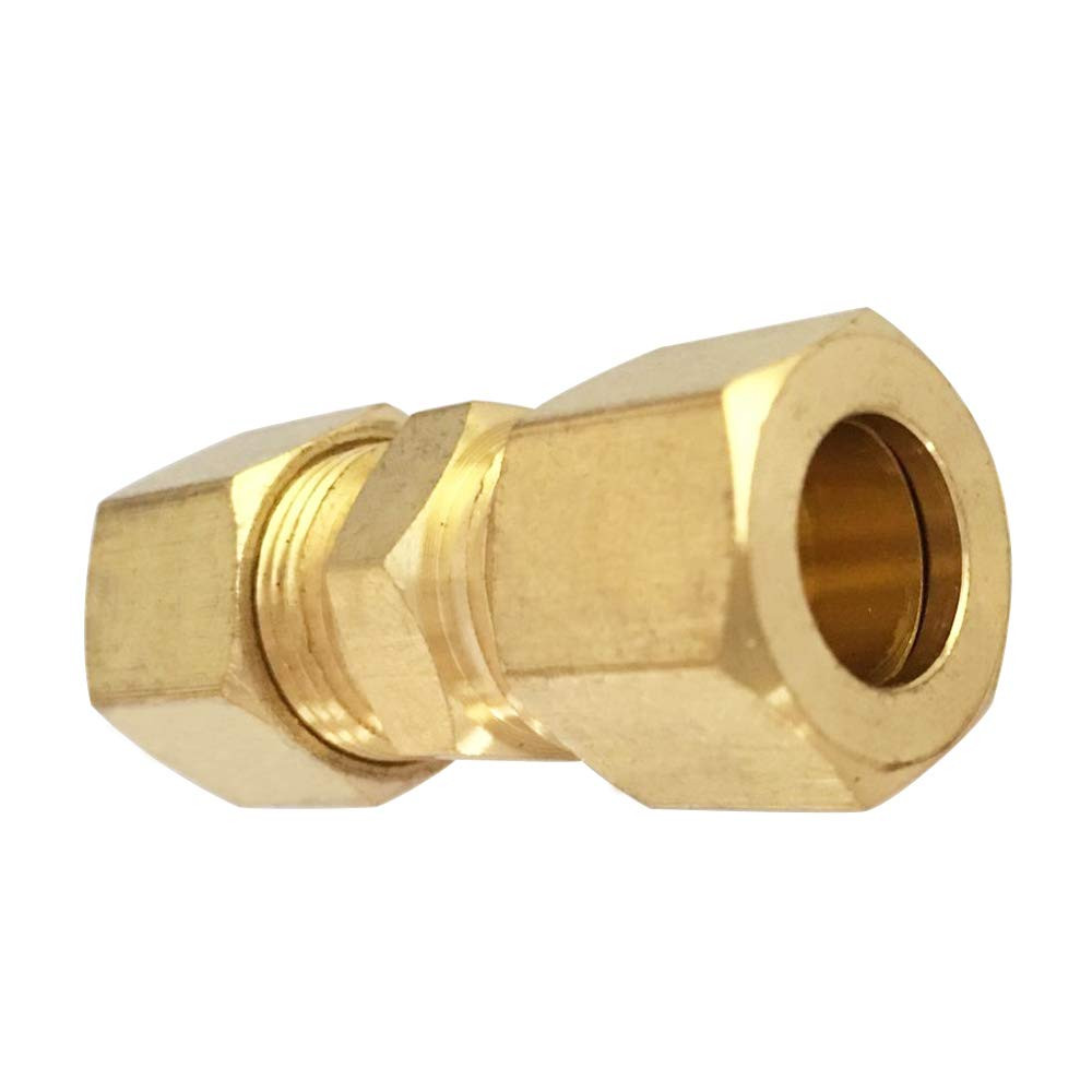 Brass Compression Tube Fitting, Union, 1/4″ OD X 1/4″ OD, 5Pcs