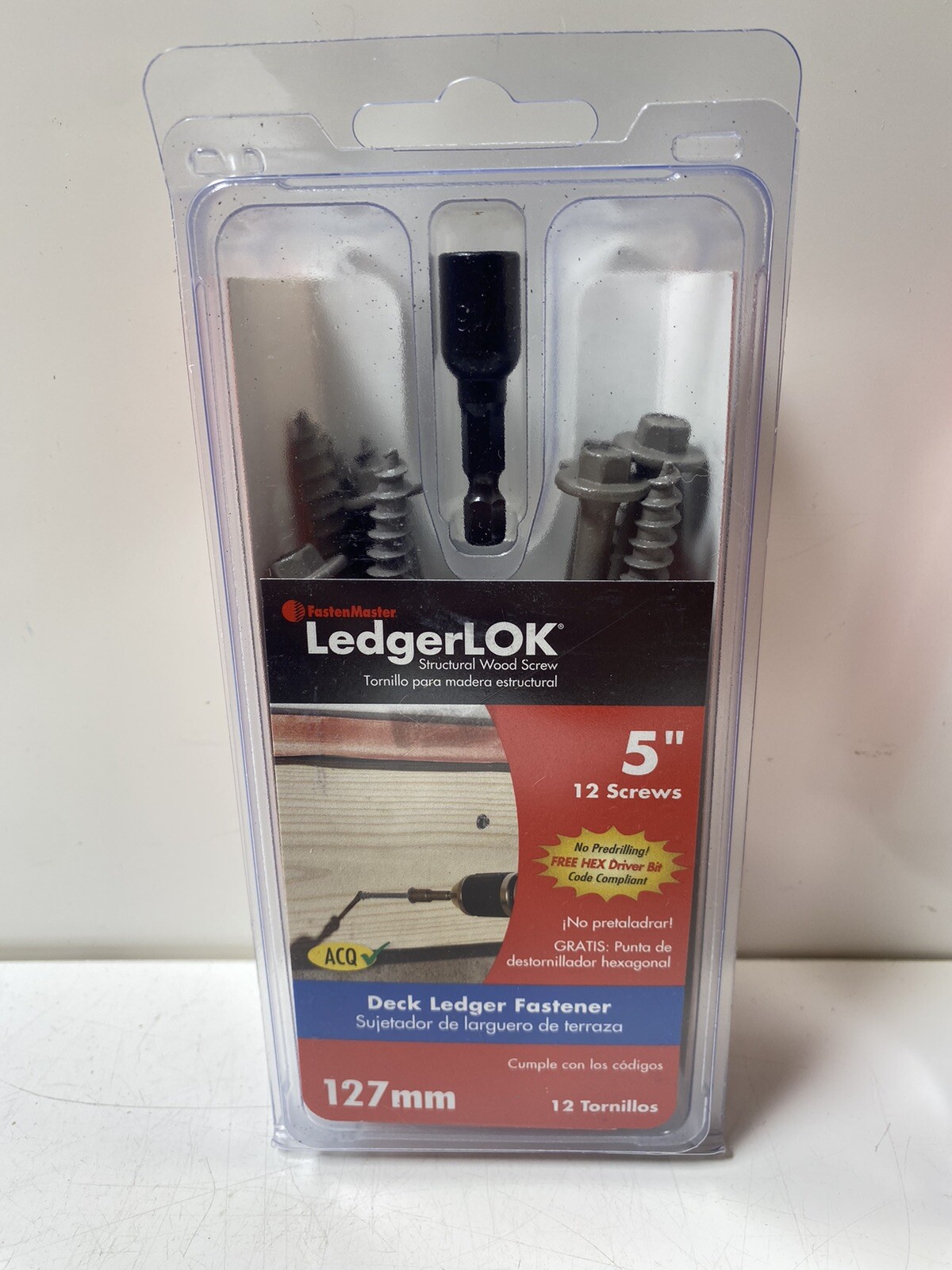 Lot Of (2) FastenMaster Ledger Board Fastener Wood Screws 127mm 5″ FMLL005-12