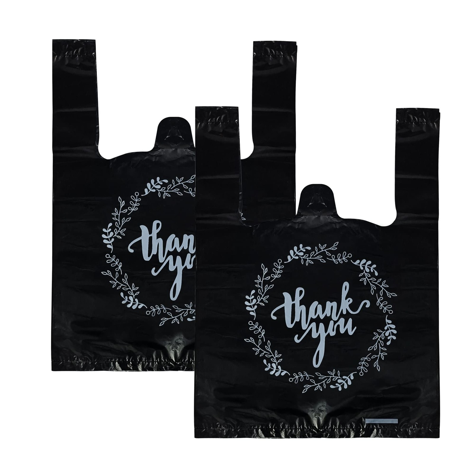 TOSPARTY 100PCS Black Thank You T-Shirt 1 Count (Pack of 100),