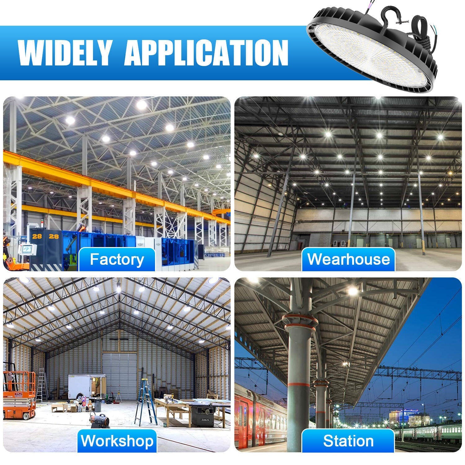 240W UFO LED High Bay Light Commercial Warehouse Factory Led Shop Light 36,000LM