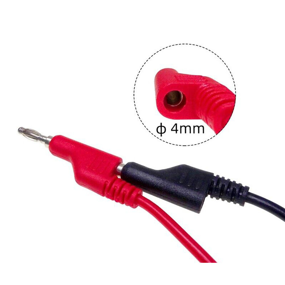 5/10/15PCS 4mm 3.3FT Stackable Banana Plug To Test Wire Hook Clip Test Leads NEW