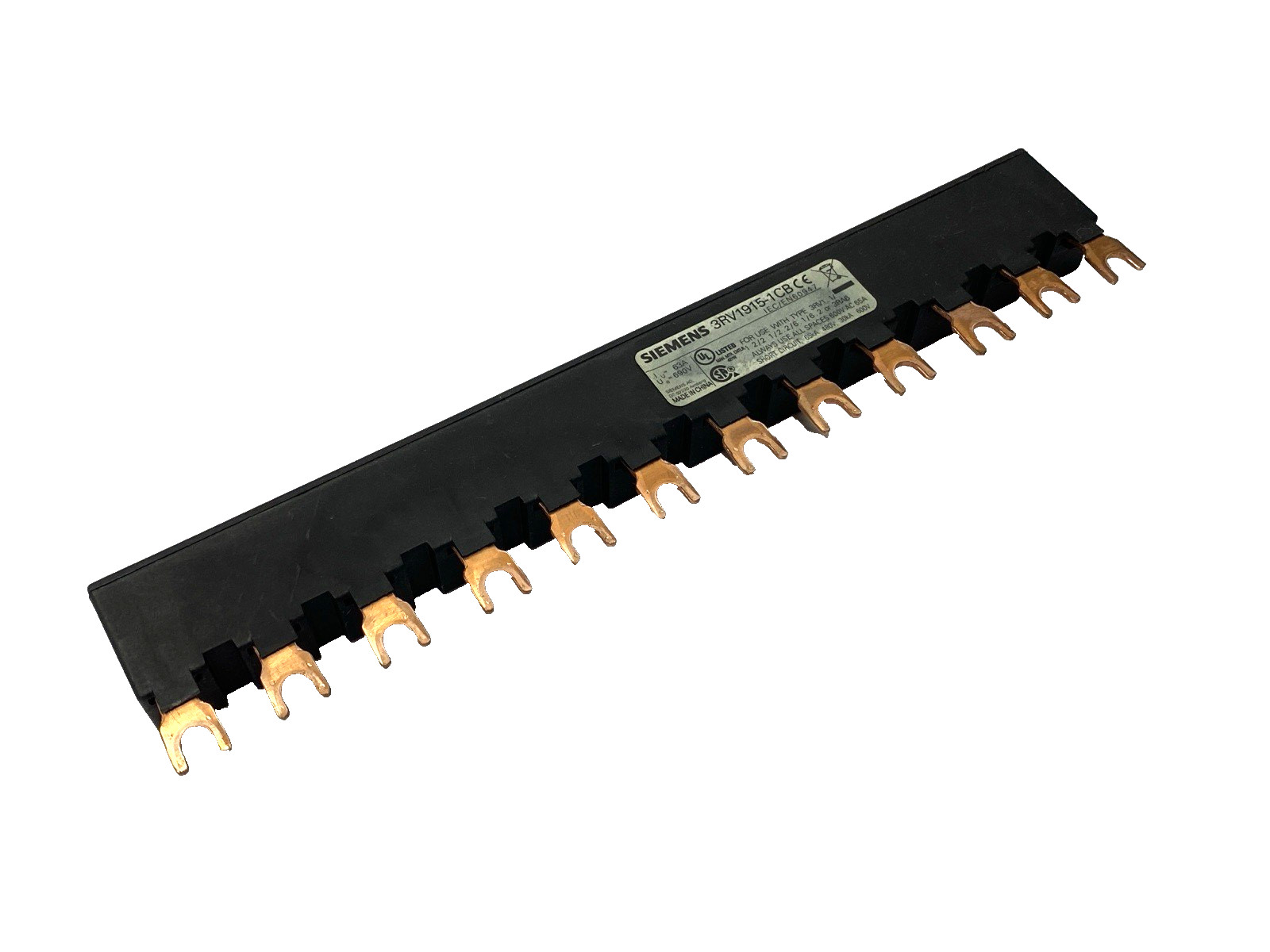 Siemens 3RV1915-1DB Busbar 3-Phase 600VAC 65A
