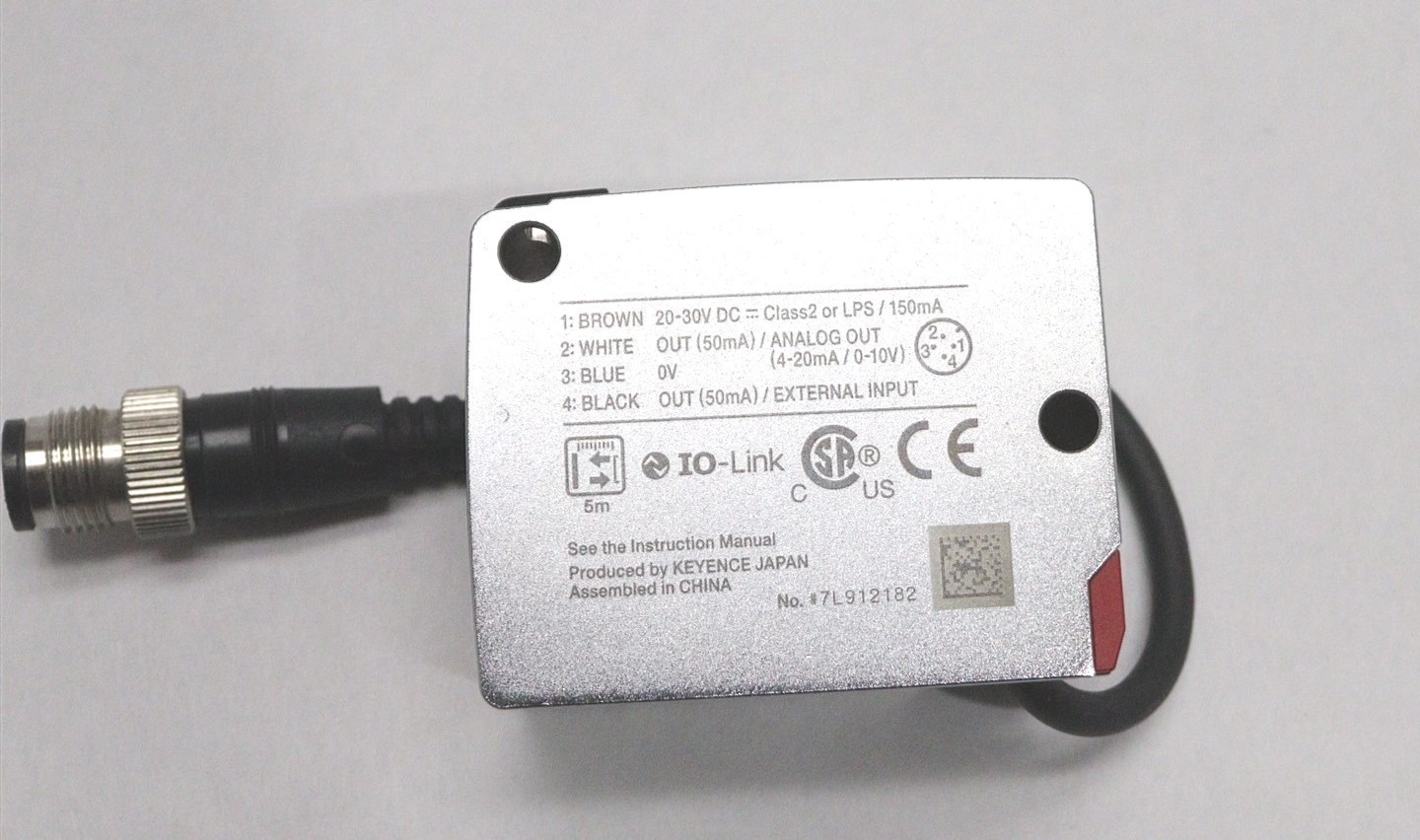 KEYENCE ALL PURPOSE LASER SENSOR DISTANCE 5M M12 CONNECTOR LR-TB5000C
