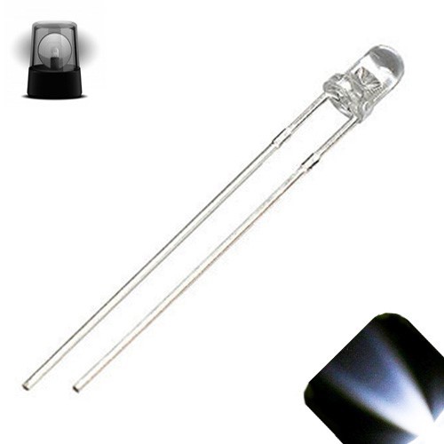 100 x LED 3mm Cool White Slow Flashing Blinking Strobe Ultra Bright LEDs 1Hz Mod