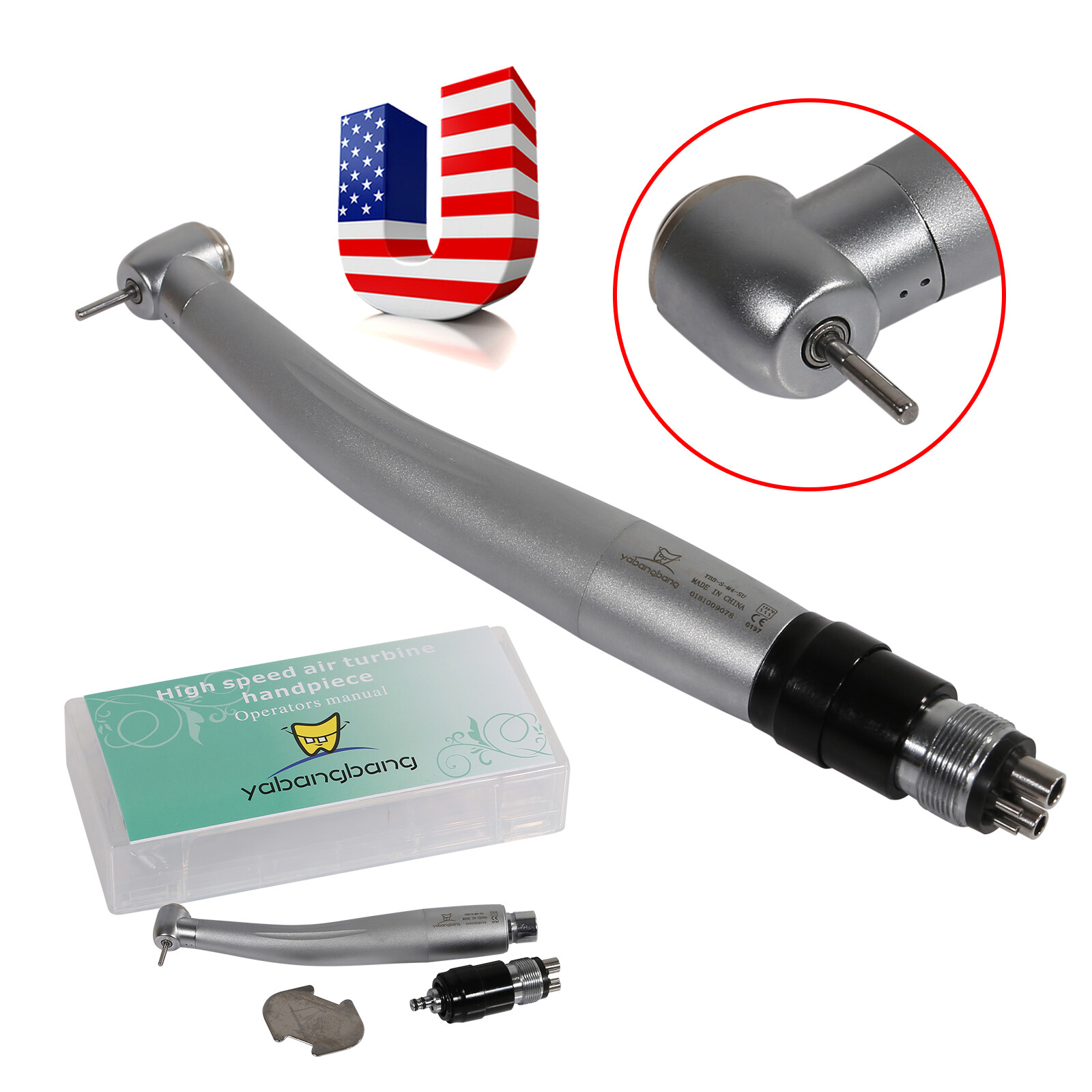 10pcs/1pc NSK Style Dental High Speed Turbine Handpiece with 4-Hole Coupler YBNK
