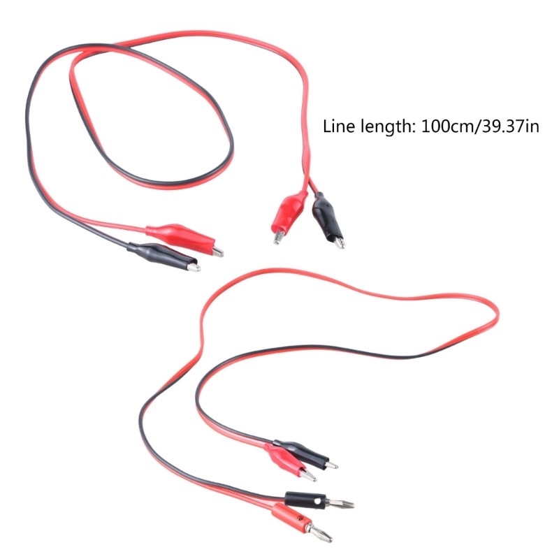 1M Power Test Cable Double Ended Clip Set Electric Test Leads Crocodiles Test