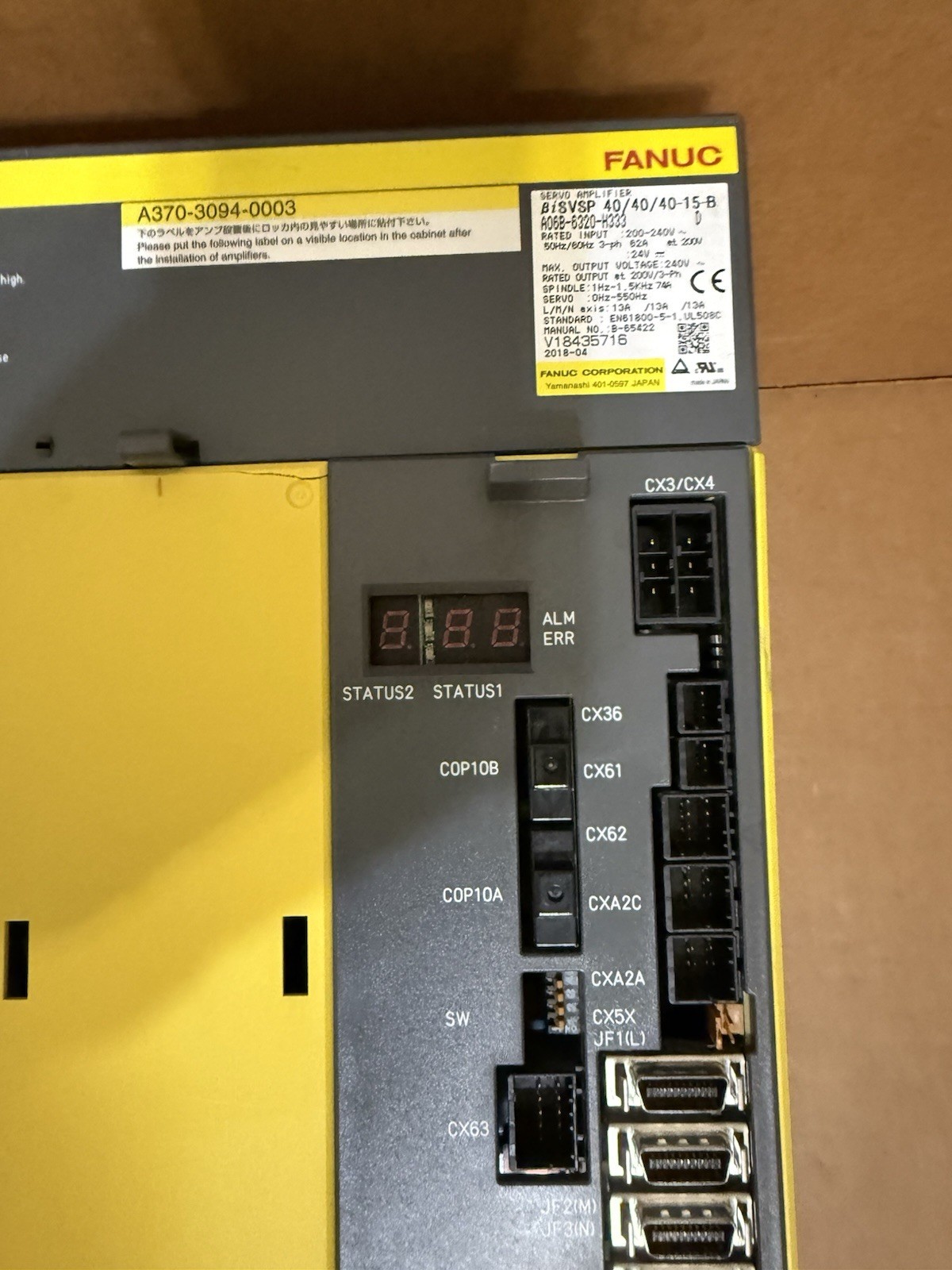 FANUC Servo Amplifier A06B-6320-H333 30 Days Free Return US NDA Available