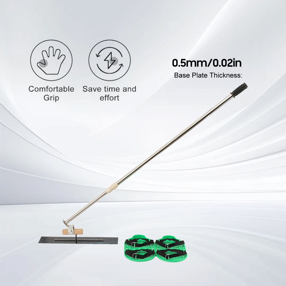 Concrete Trowel Long Handle with Shoes Telescopic Cement Surface Smoothing Tool