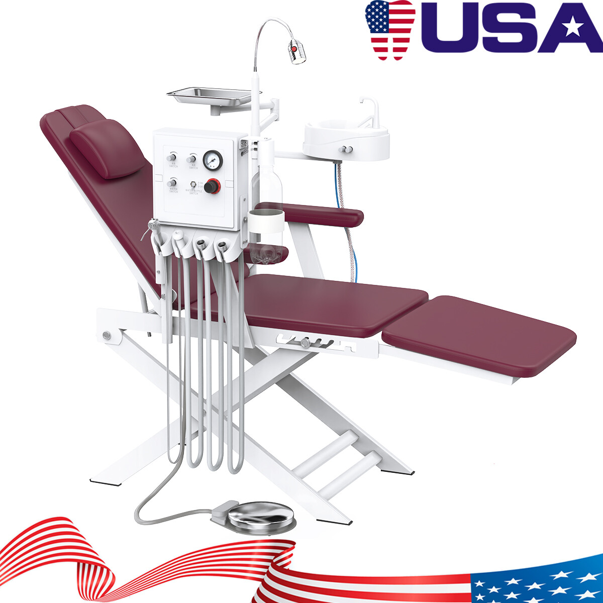 portatil Unidad de entrega dental móvil compresor de aire succión /silla
