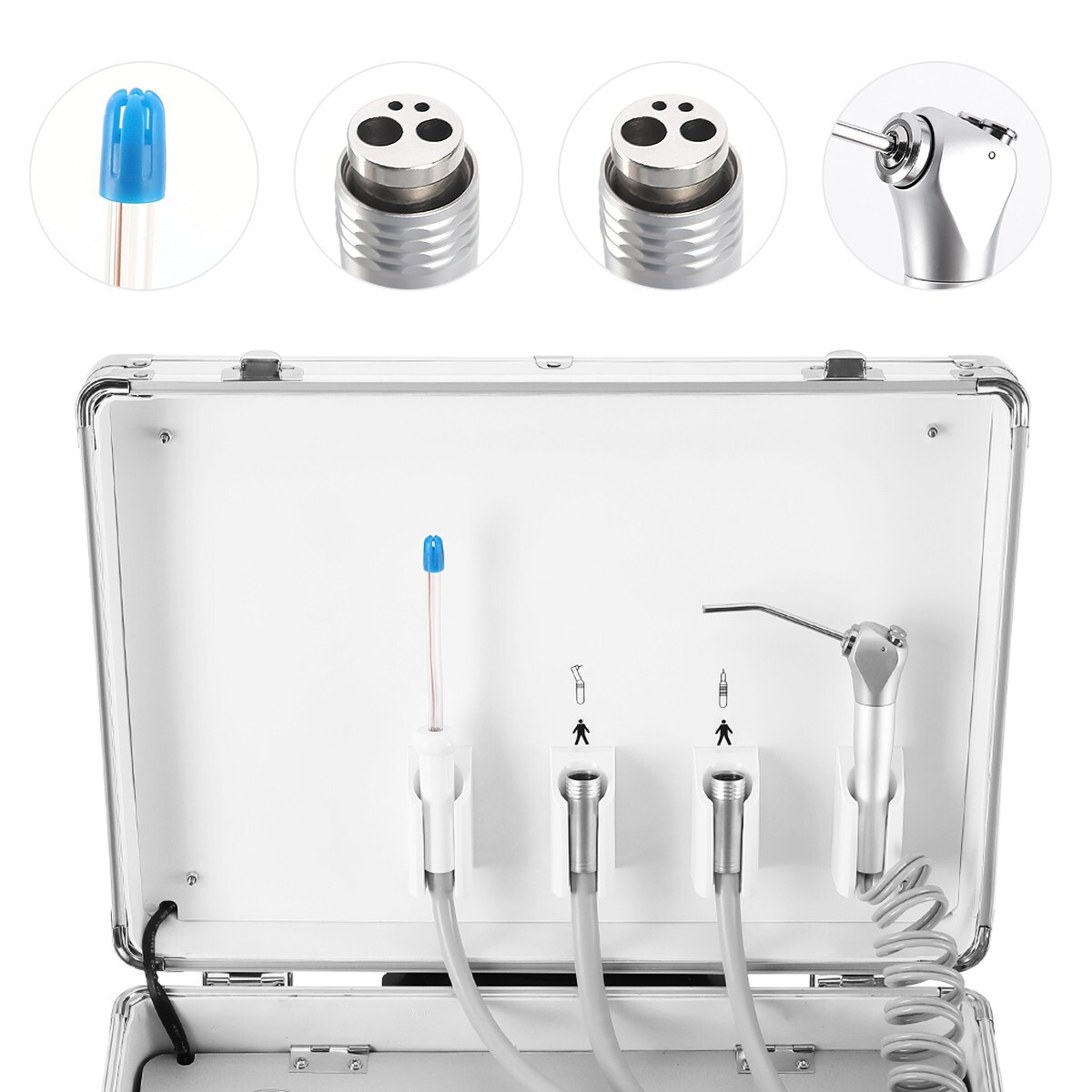 Portable Dental Delivery Unit Treatment Syringe Suction Turbine Air Compressor