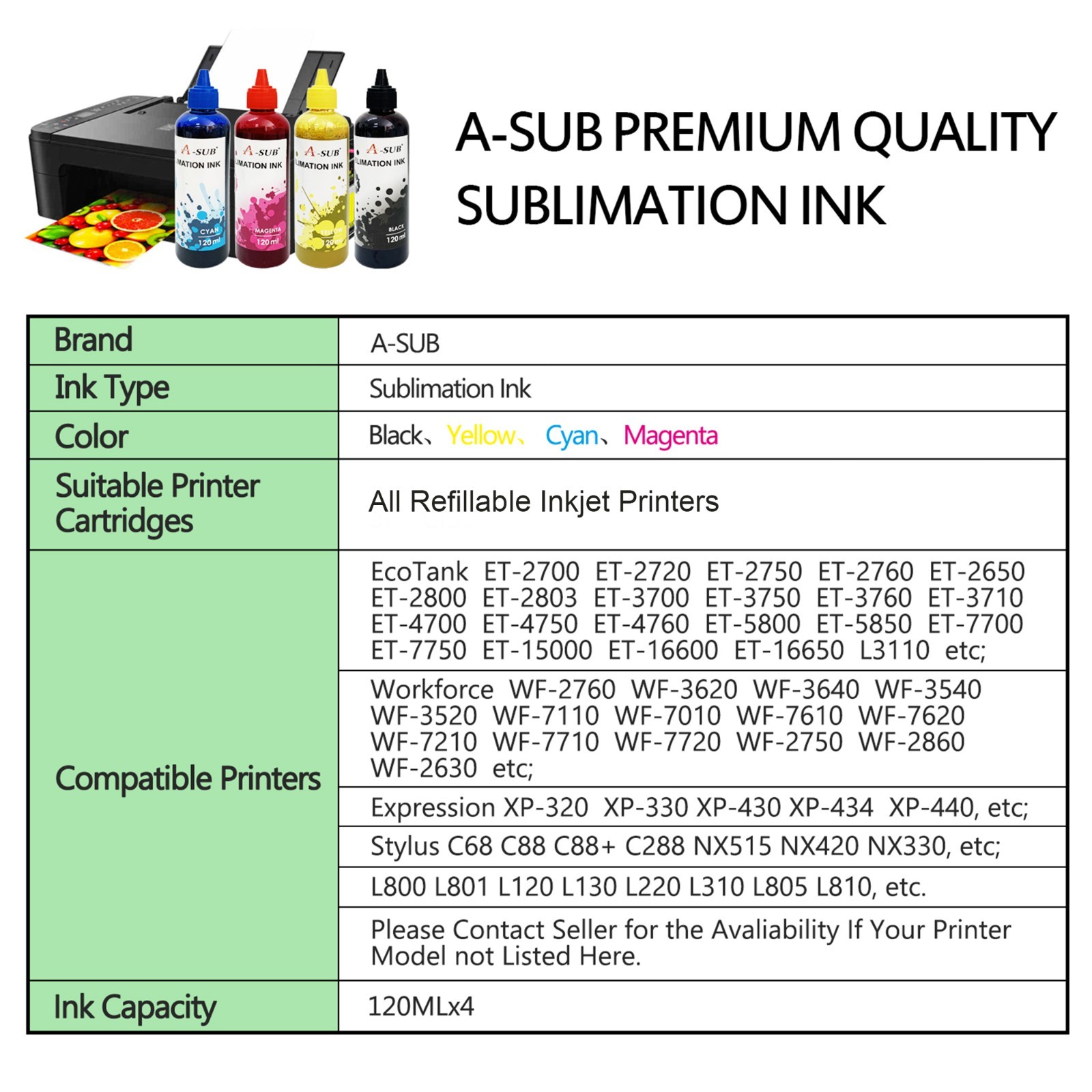 A-SUB Sublimation Starter Kit – A-SUB Sublimation Paper and Sublimation Ink