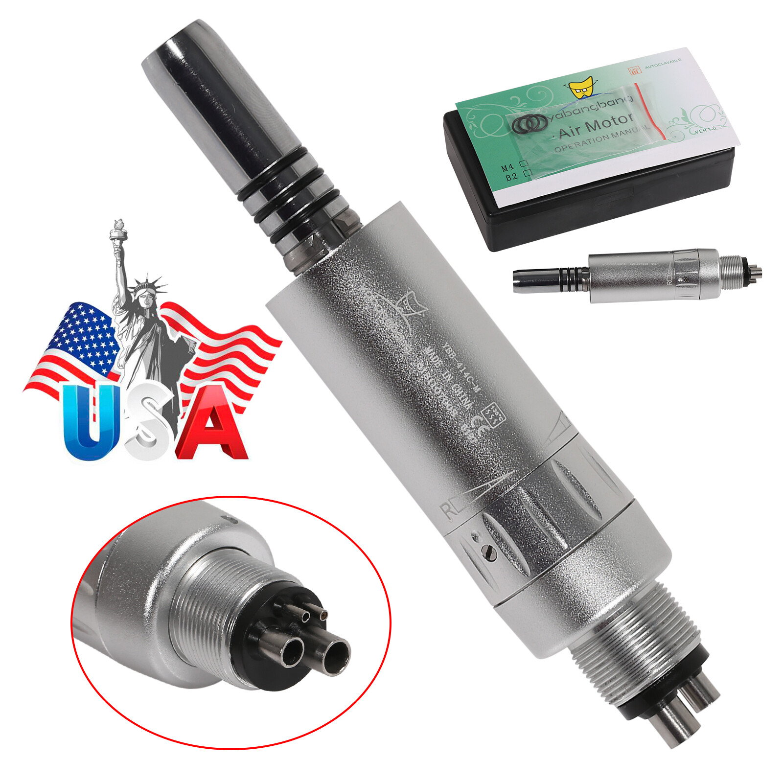 Dental Inner Water Air Motor Low Speed Handpiece 4 Hole E-type NSK Style WY4 YB