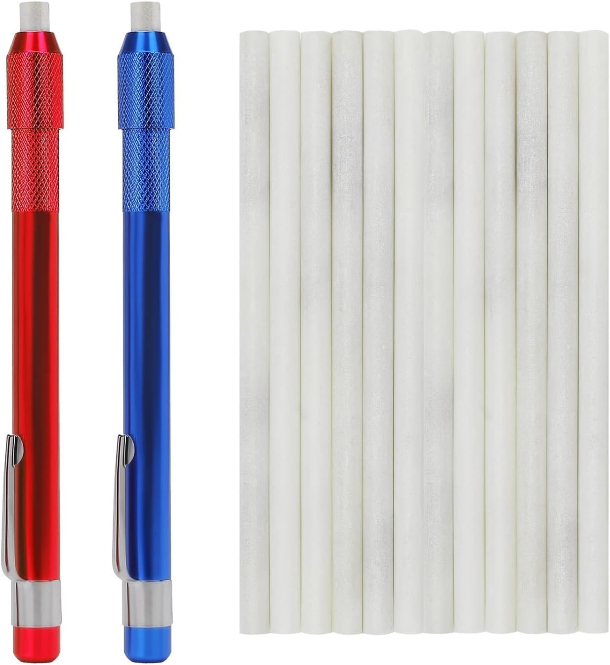 Soapstone Holder Pack of 14, 2Pcs round Soapstone Pencils with 12Pcs Soapstone
