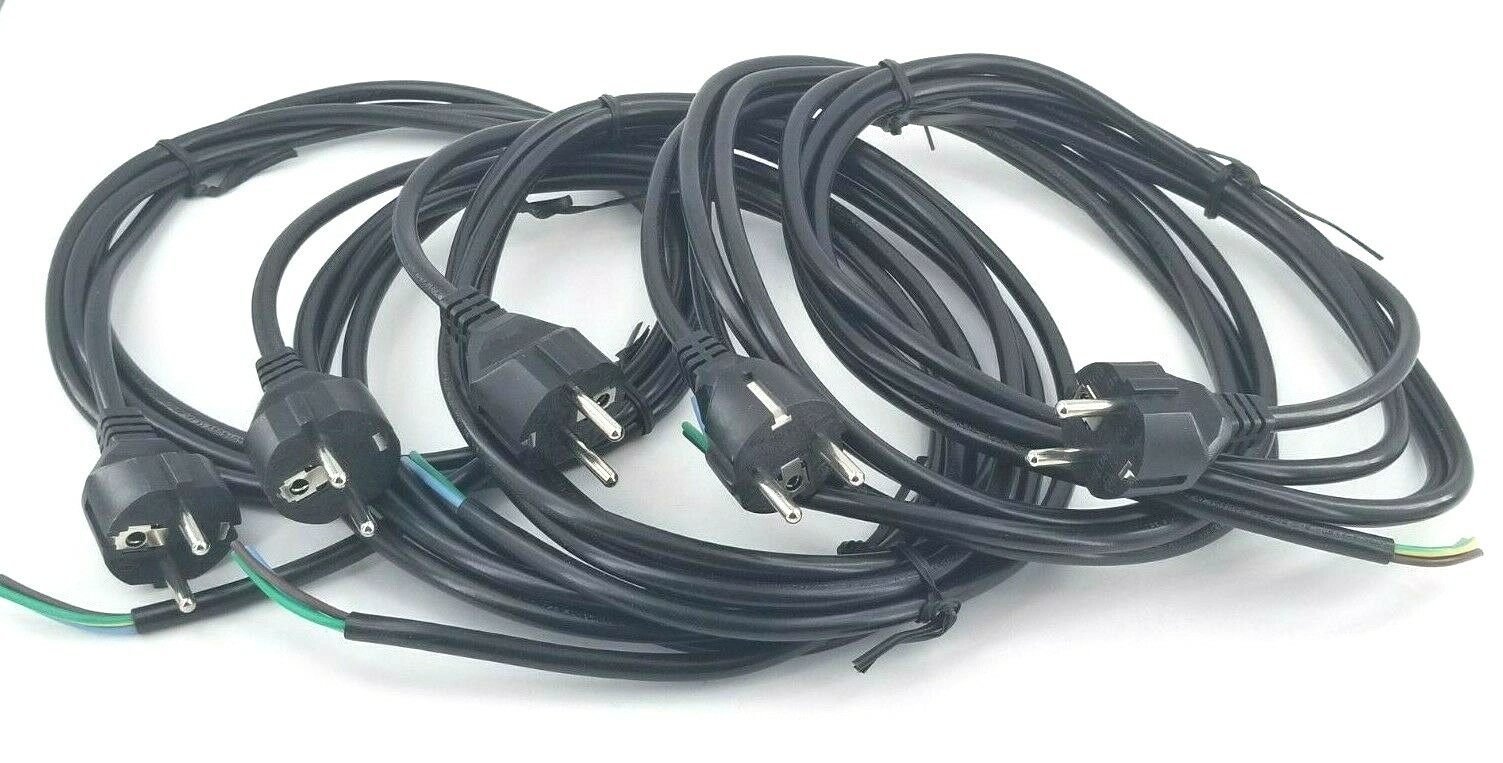 Qualtek, 363012-D01 / 363012D01 Power Cord, CEE 7/7 Plug & Free End, 10A, Qty 5