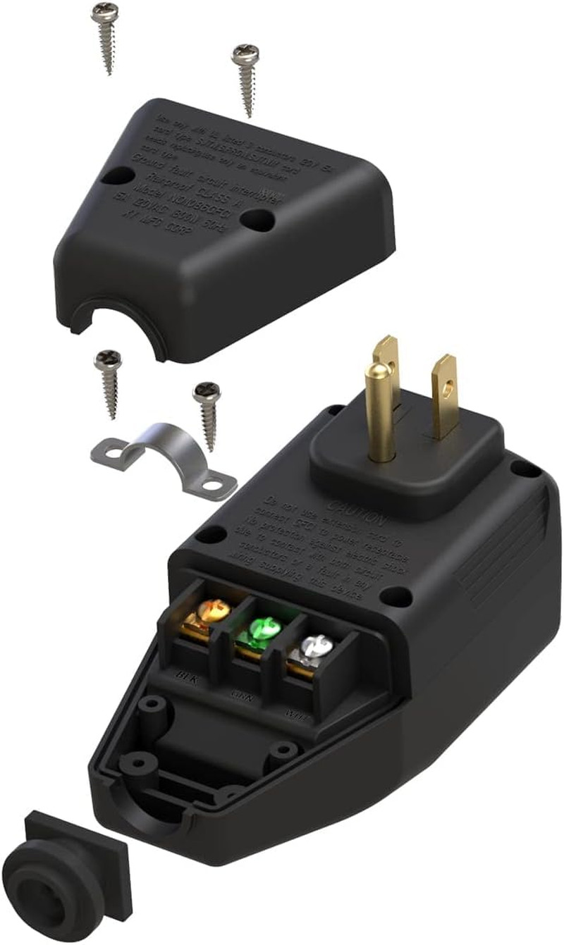 GFCI Replacement Plug Assembly Auto Reset 15 Amp 3 Prongs, 5 Years Warranty, …