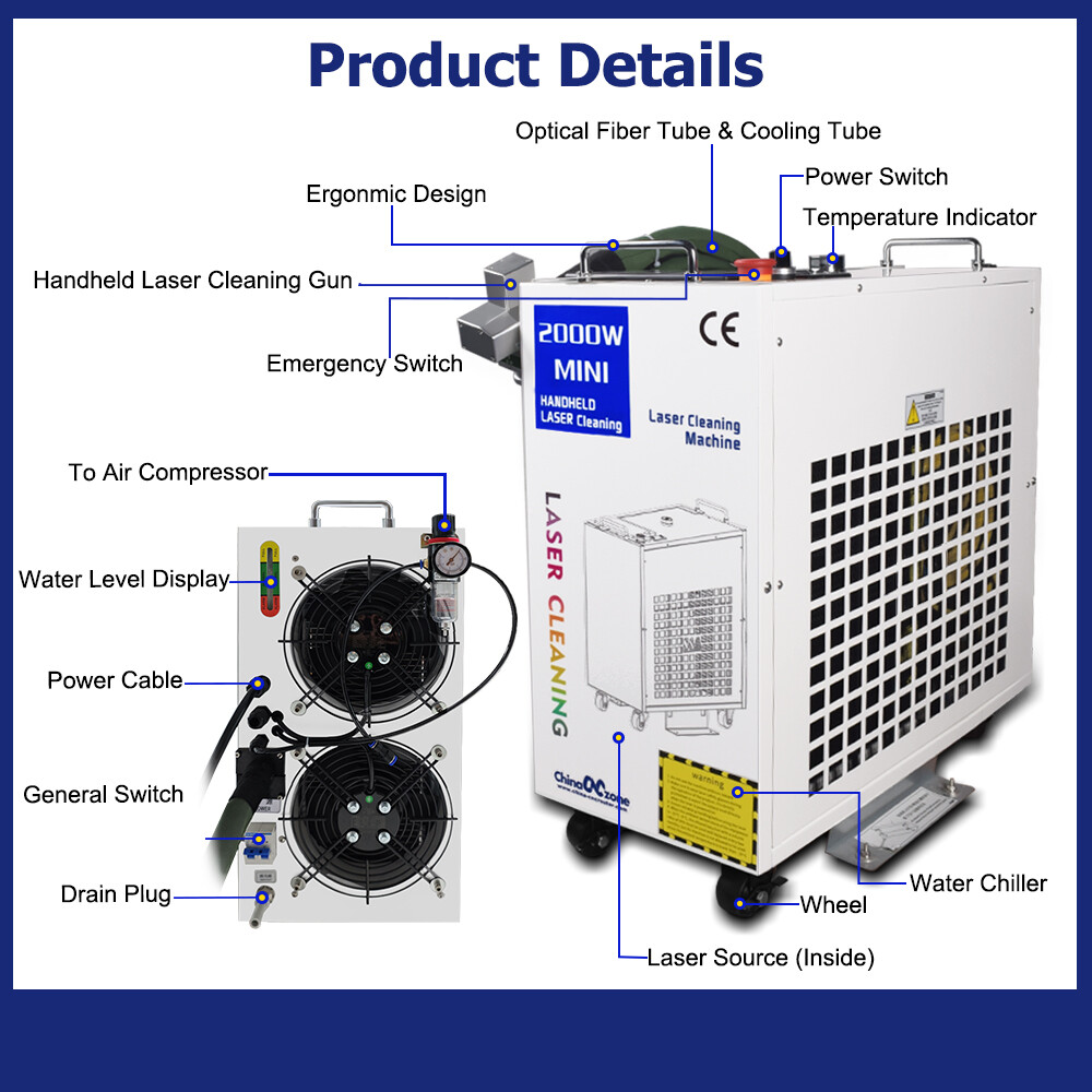 1500W Laser Rust Removal Laser Cleaning Machine Remove Oil Paint Industrie US