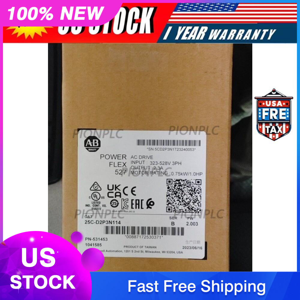 ALLEN-BRADLEY 25C-D2P3N114 POWERFLEX 527 480VAC 1HP 2.3A NEW US Free Tax