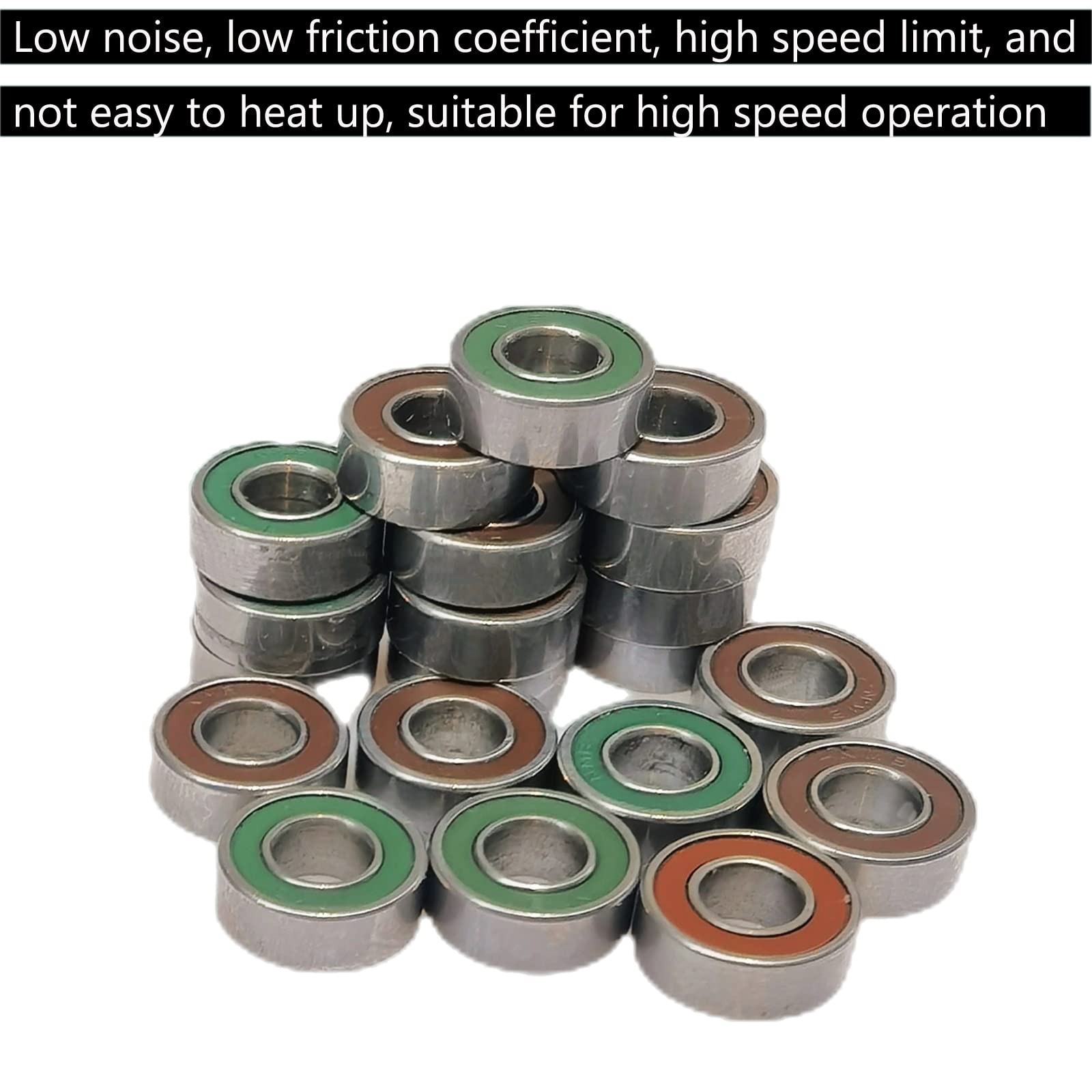 20pcs 5x11x4mm Precision Ball Bearings with Rubber Seals for Smooth Operation