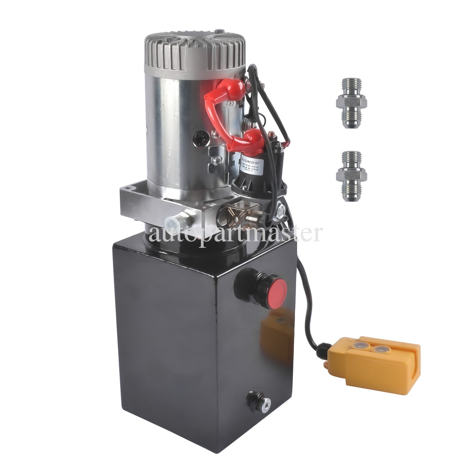 Hydraulic Power Unit 6 Quart Single Acting Dump Trailer Pump 3200PSI 2.0 GPM 12V