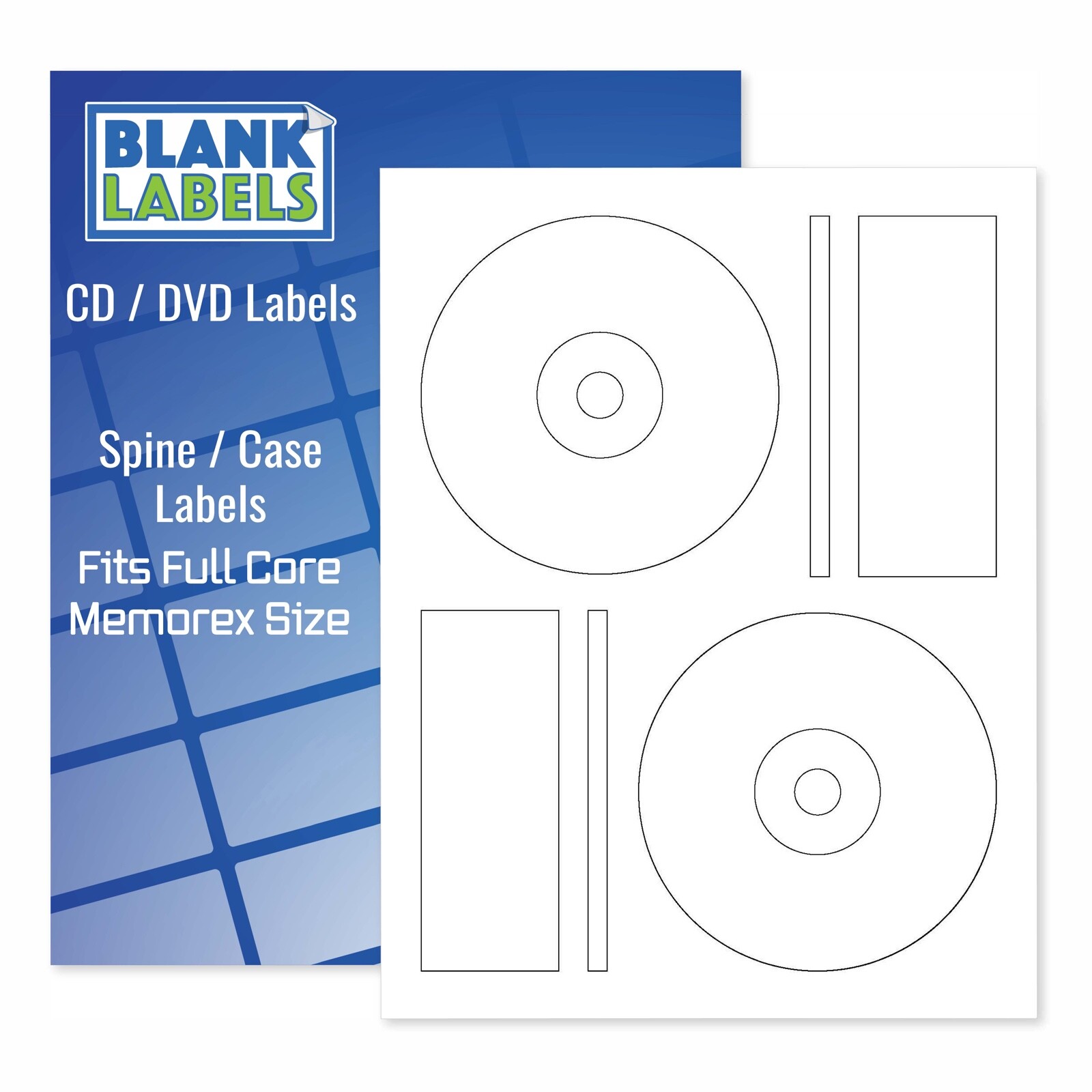 200 CD DVD Laser and Ink Jet Labels – Fits Full Core Memorex Size! 100 Sheets!