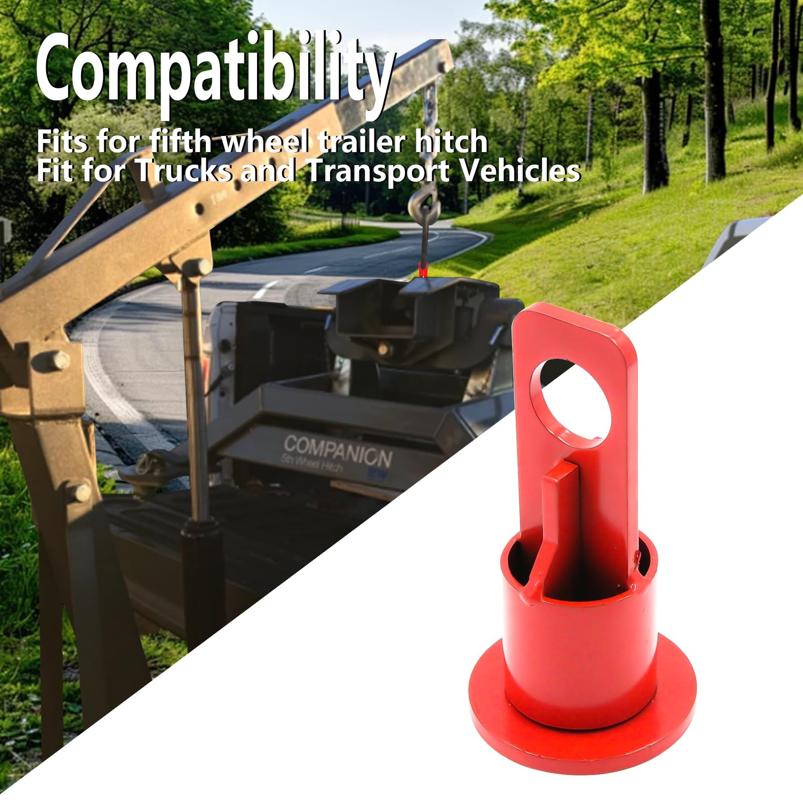 500lb Capacity 5th Wheel Lifting Bracket & Hitch – Durable Red