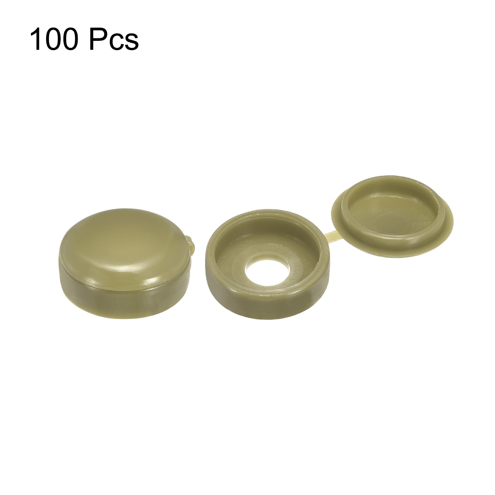 100Pcs 5mm Hinged Screw Cover Caps Plastic Fold Screw Snap Covers Green