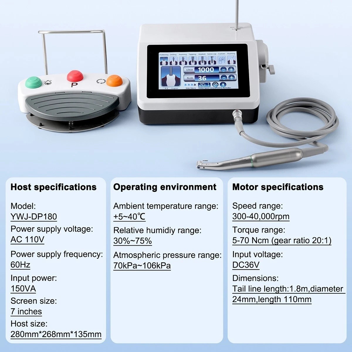 Pro Dental Implant Motor Dental Implant System 20:1 Control Angle