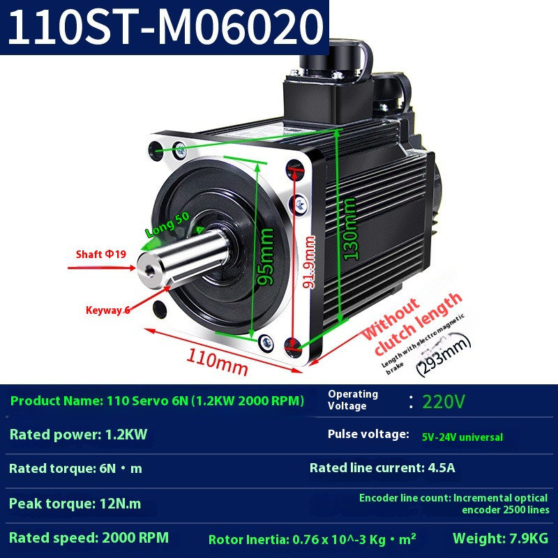 AC Servo Motor 110ST-M02030/110ST-M05030/110ST-M06030/110ST-M10020 Motor New