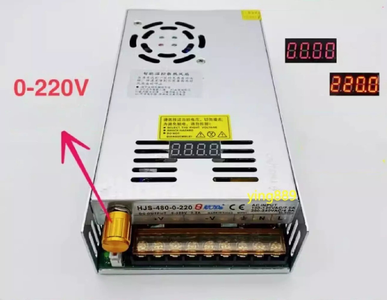 For HJS-480-0-220 DC regulated switching power supply 0-220V 2.2A 480W