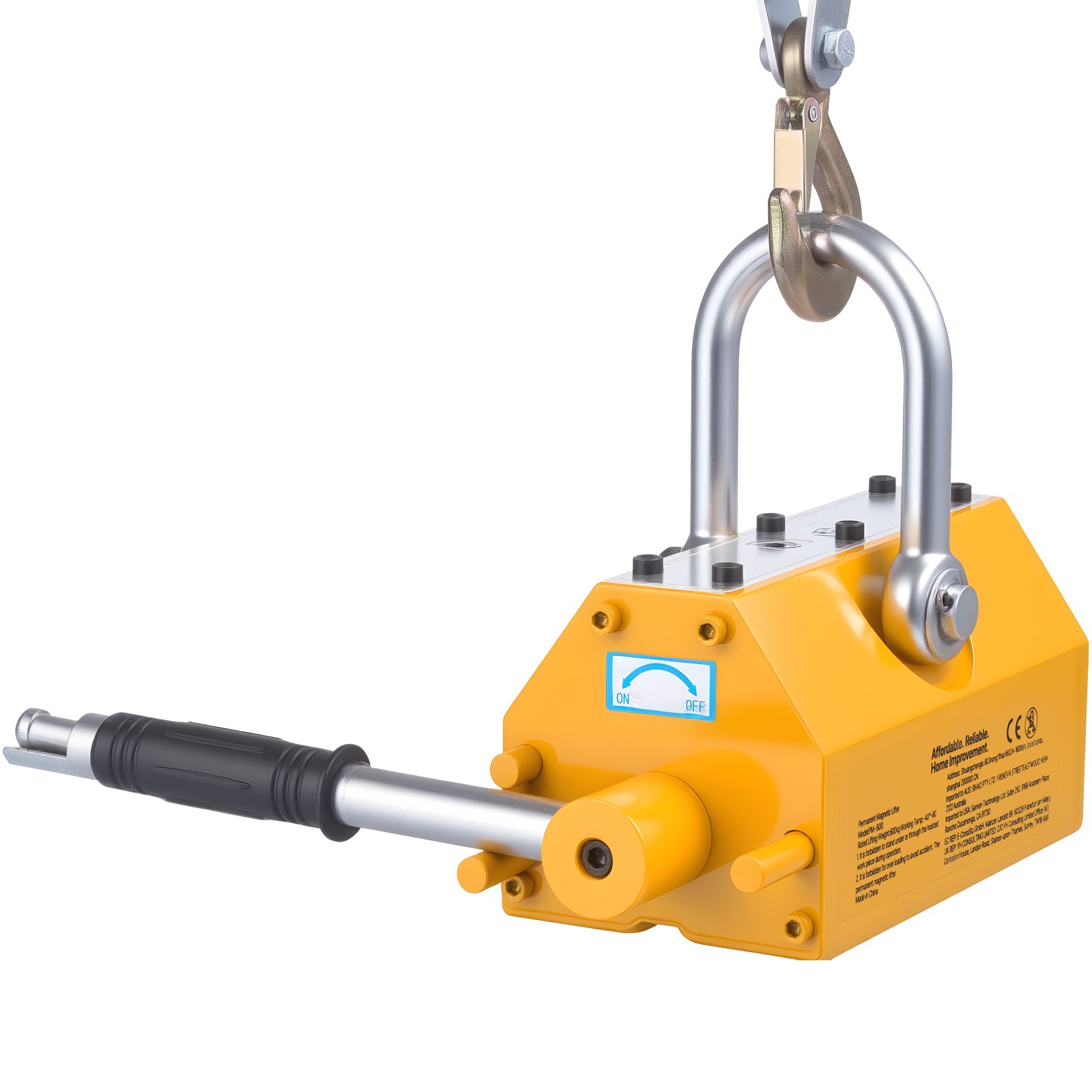 Uimoso Permanent Magnetic Lifter with 1320 lbs Load Capacity, N42 Magnet