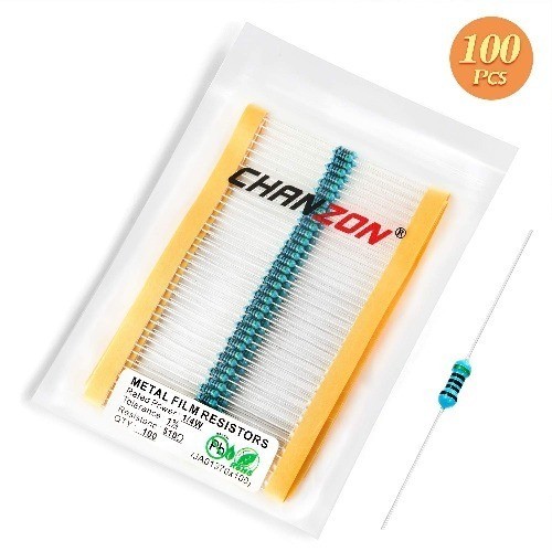 100pcs 1/4W 0.25W 510 Ohm Metal Film Fixed Resistor 0.01 1 Tolerance 510R MF
