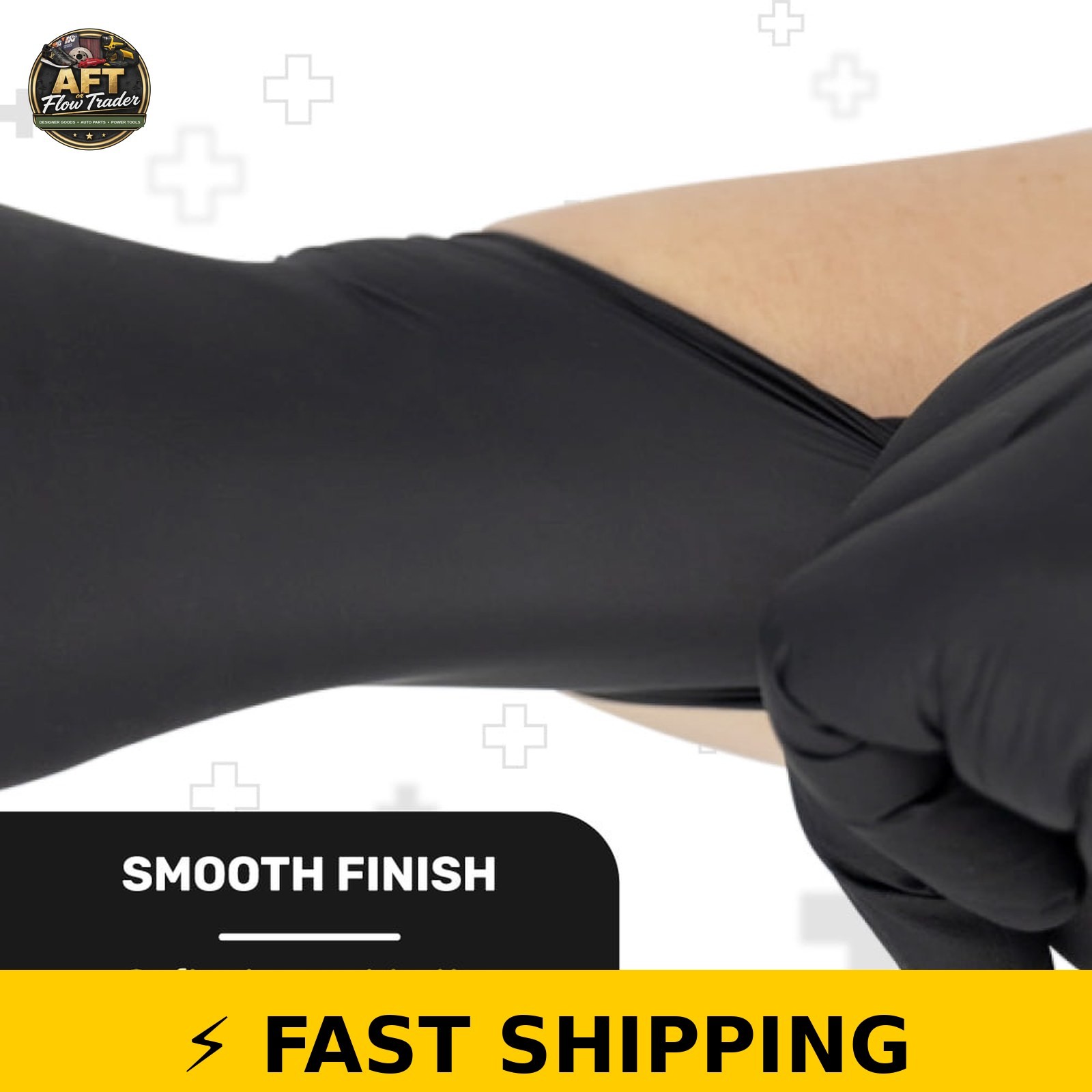 WellBefore Black Nitrile Disposable Gloves – XSmall, 100 Count