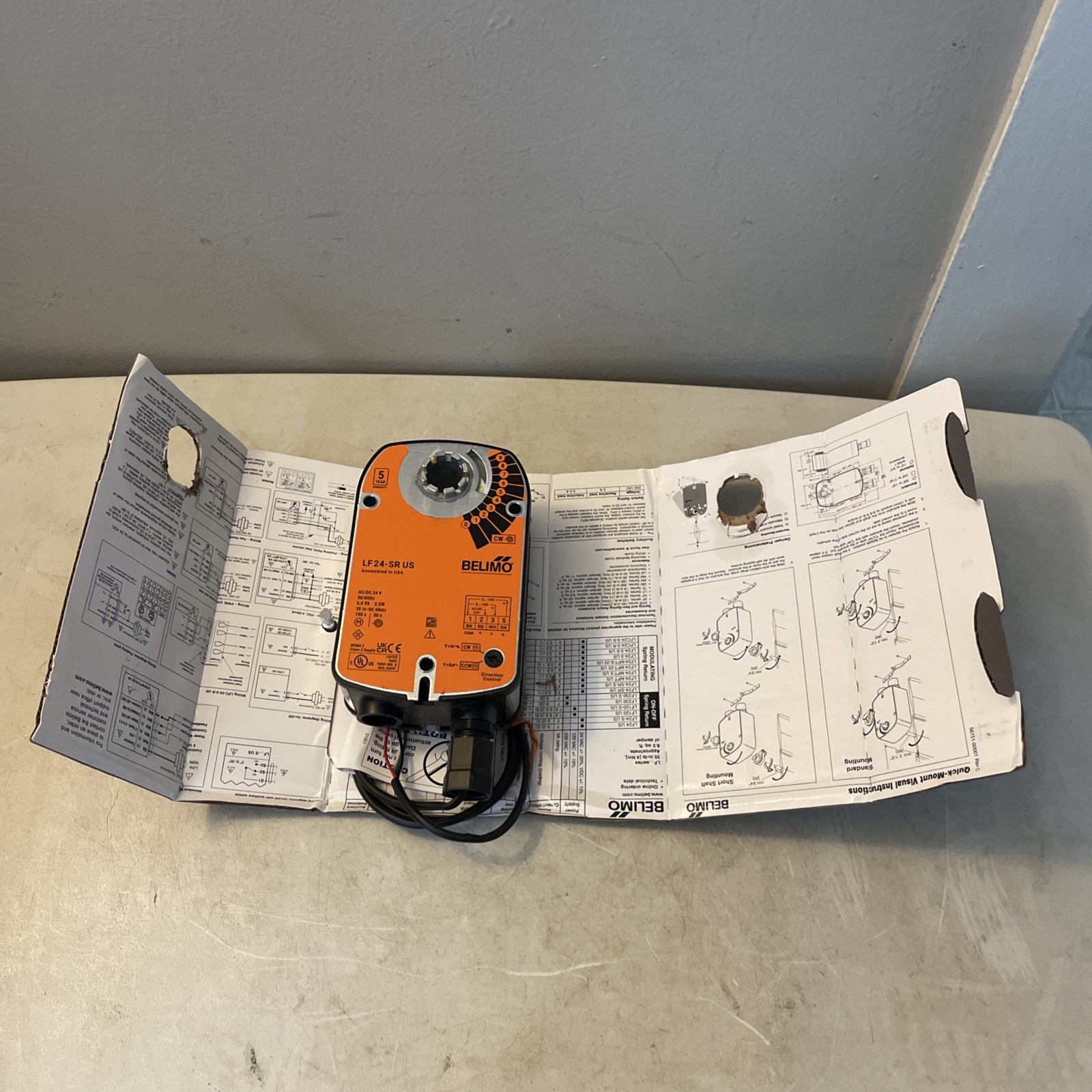 BELIMO LF24-SR US Spring Return Damper Actuator A/DC 24V 50/60Hz 5.0VA 2.5W