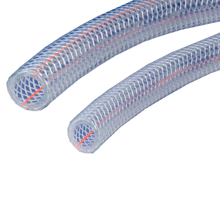 1/4″ ID x 7/16″ clear braided PVC flexible tubing Price for 10 feet