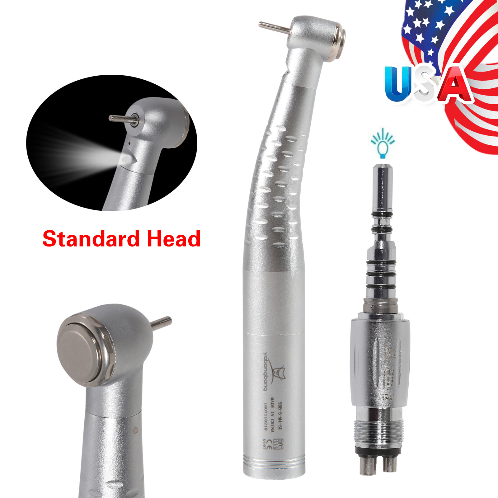 Dental Fiber Optic /LED E-generator High Speed Turbine Handpiece 2/4/6 H Coupler